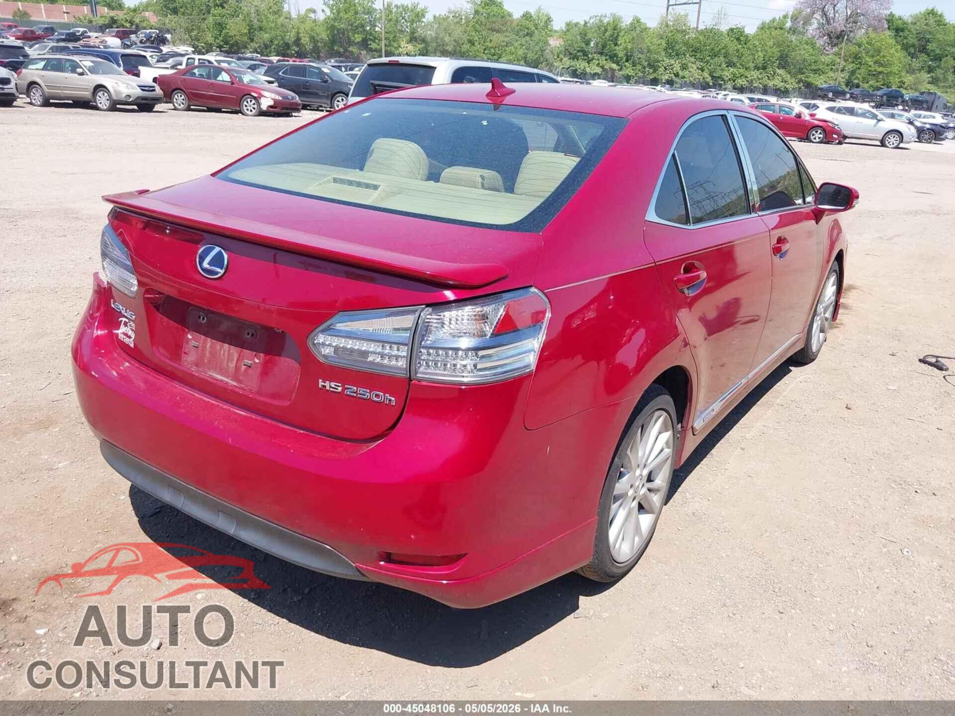 LEXUS HS 250H 2010 - JTHBB1BA7A2033323