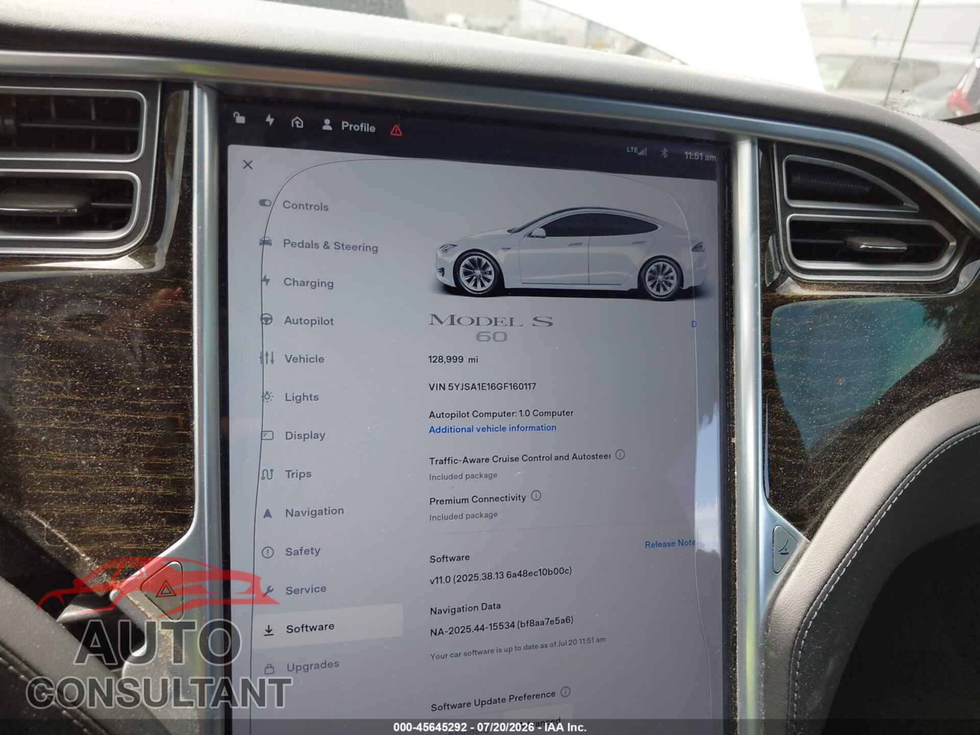 TESLA MODEL S 2016 - 5YJSA1E16GF160117