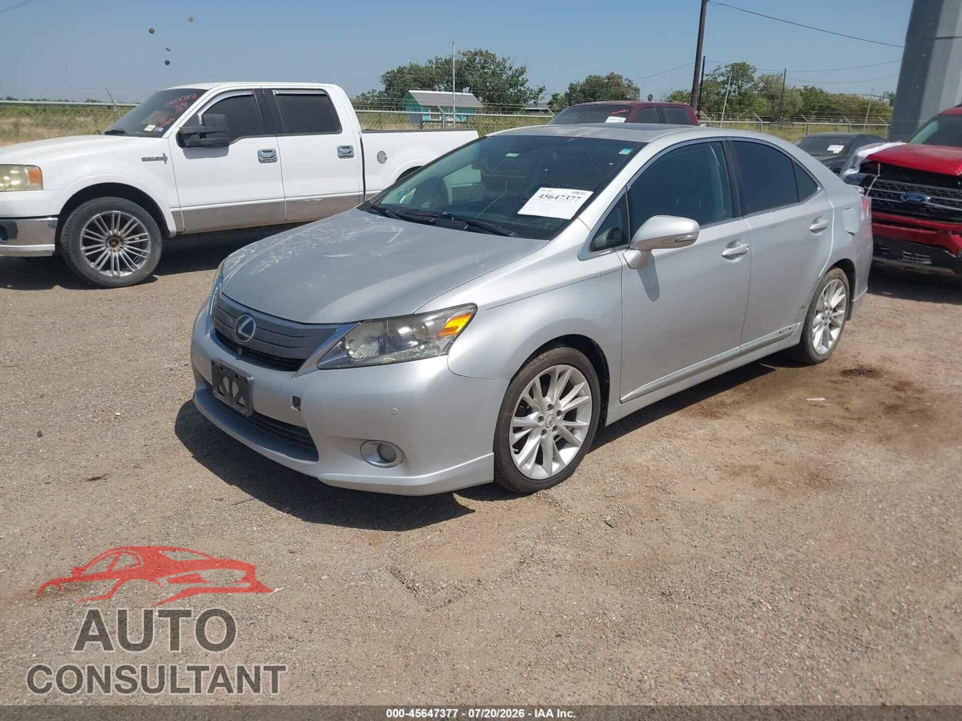 LEXUS HS 250H 2010 - JTHBB1BA6A2010602