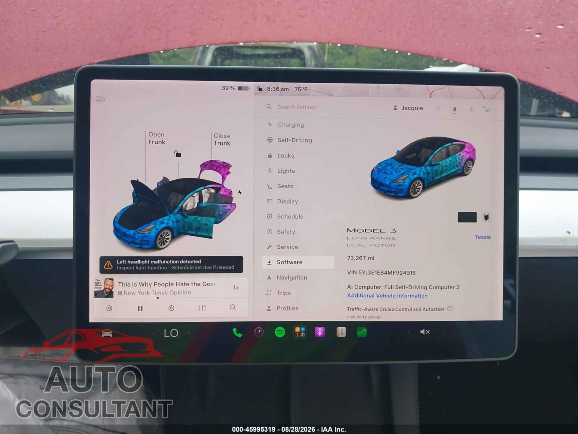 TESLA MODEL 3 2021 - 5YJ3E1EB4MF924916