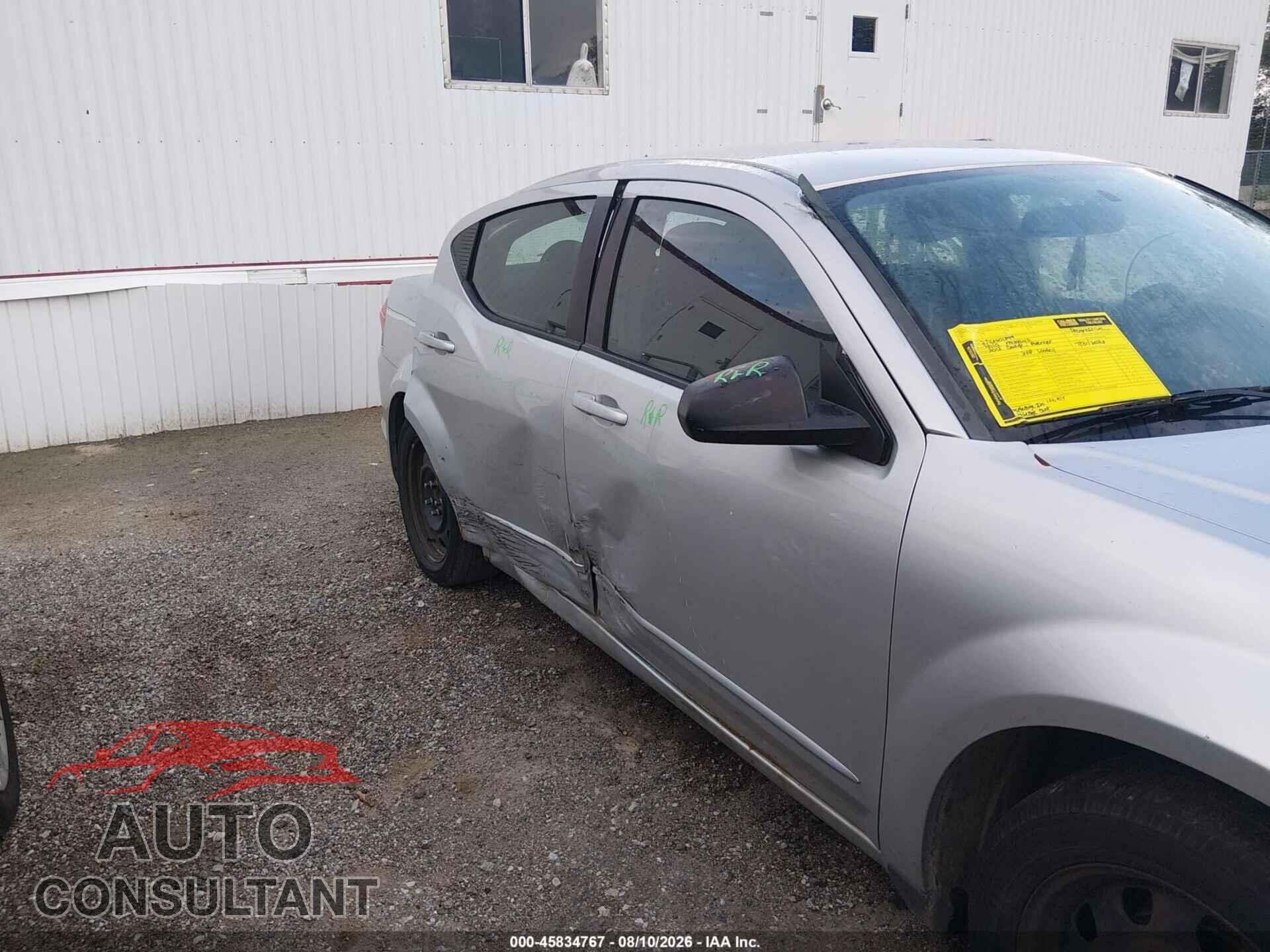 DODGE AVENGER 2012 - 1C3CDZAB6CN324006