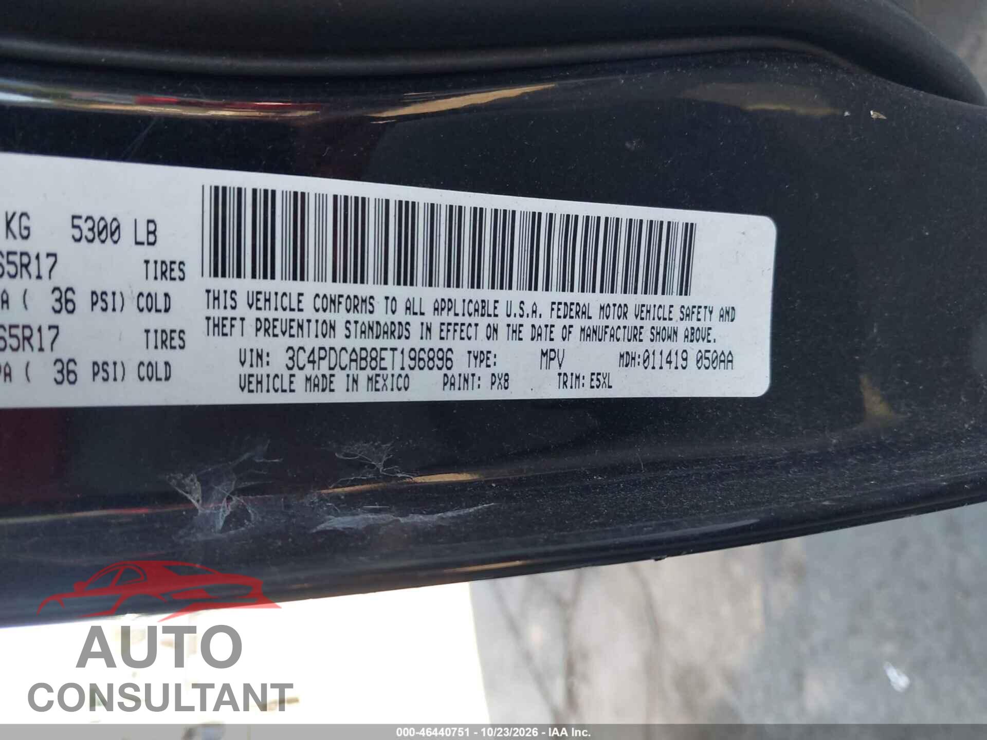 DODGE JOURNEY 2014 - 3C4PDCAB8ET196896