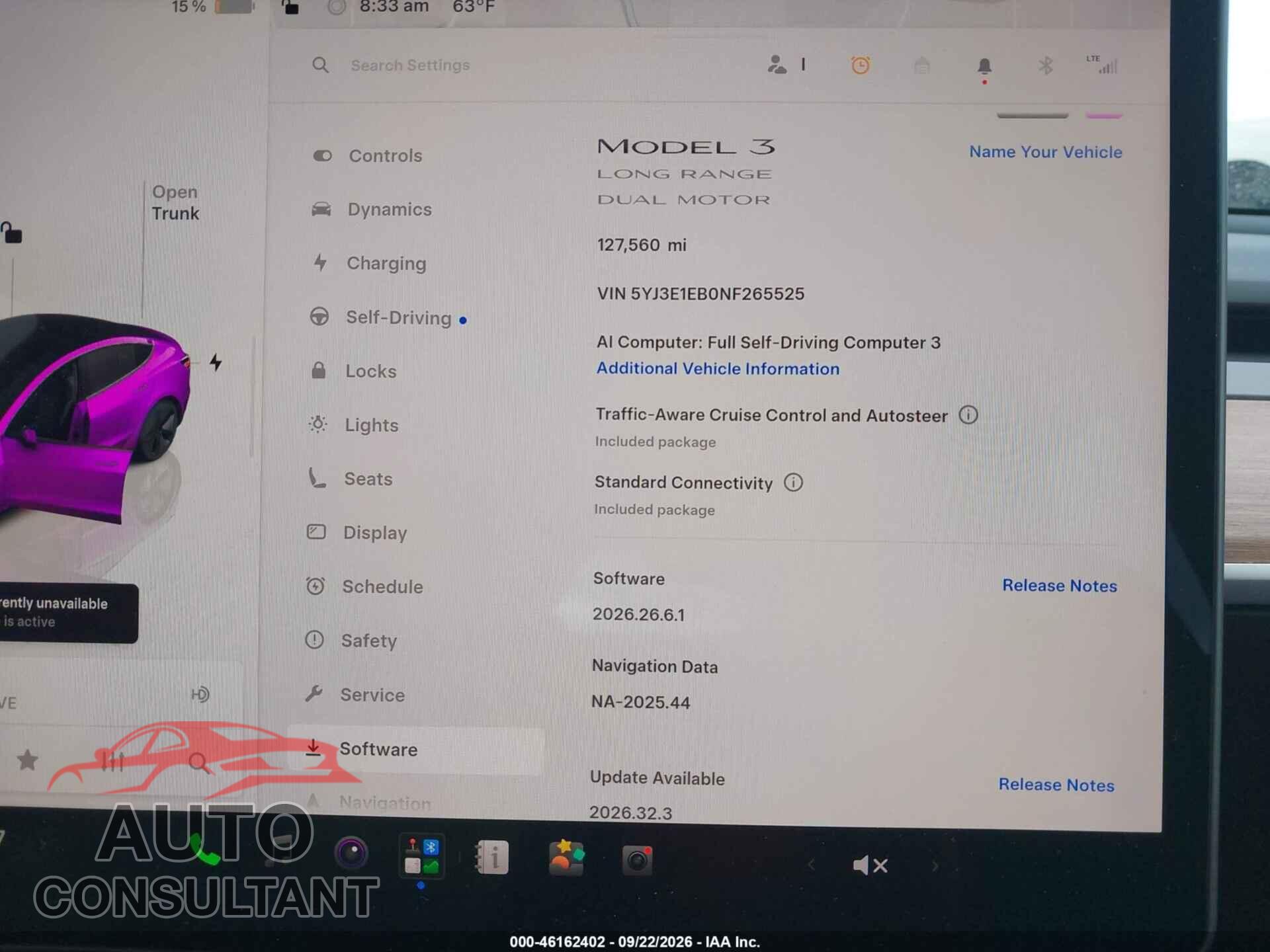 TESLA MODEL 3 2022 - 5YJ3E1EB0NF265525