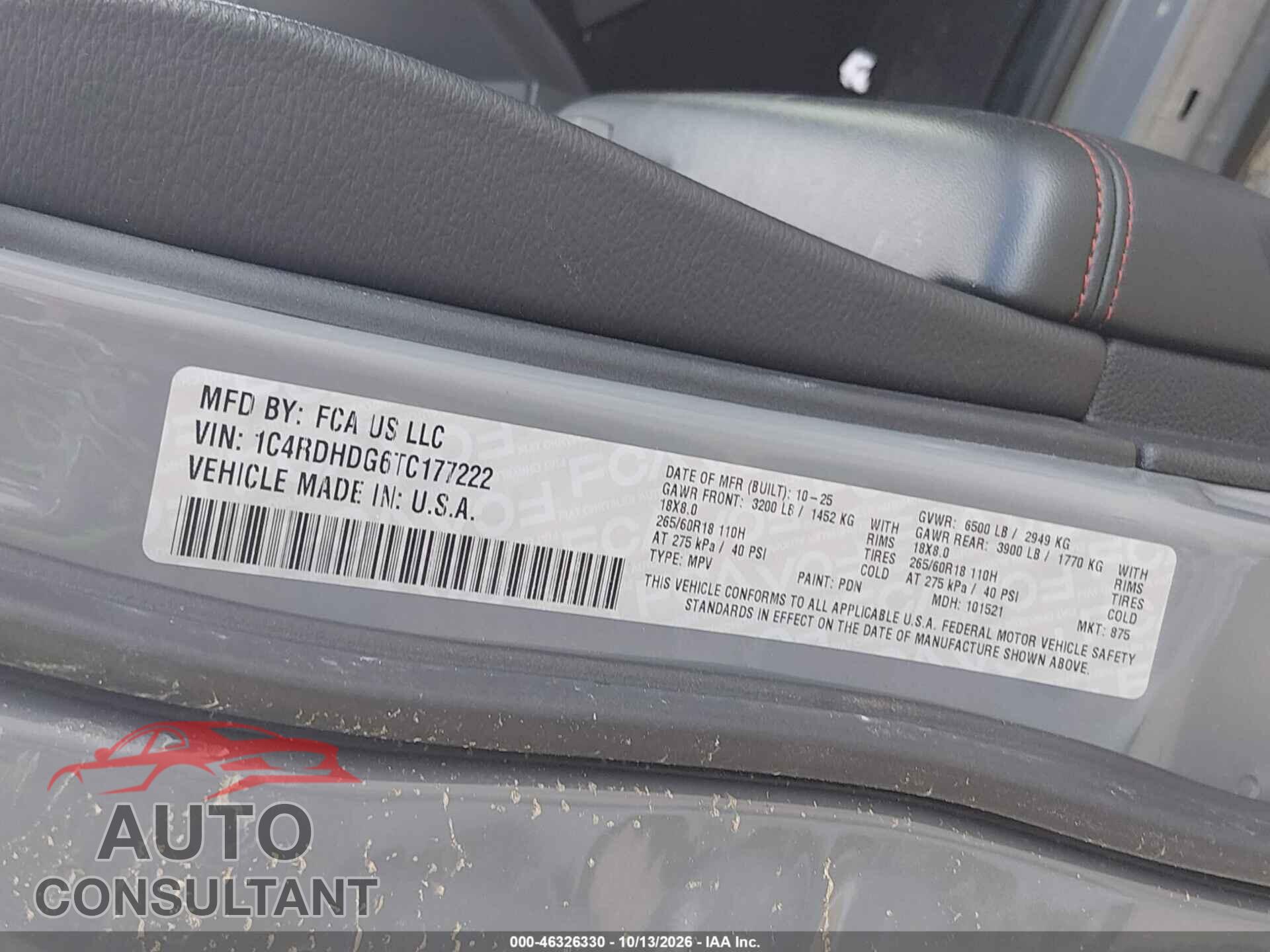 DODGE DURANGO 2026 - 1C4RDHDG6TC177222