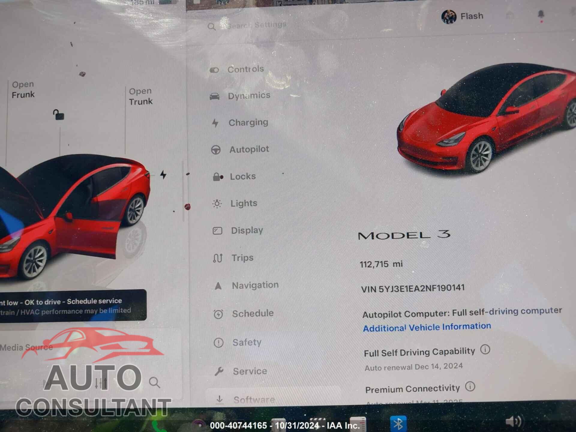 TESLA MODEL 3 2022 - 5YJ3E1EA2NF190141