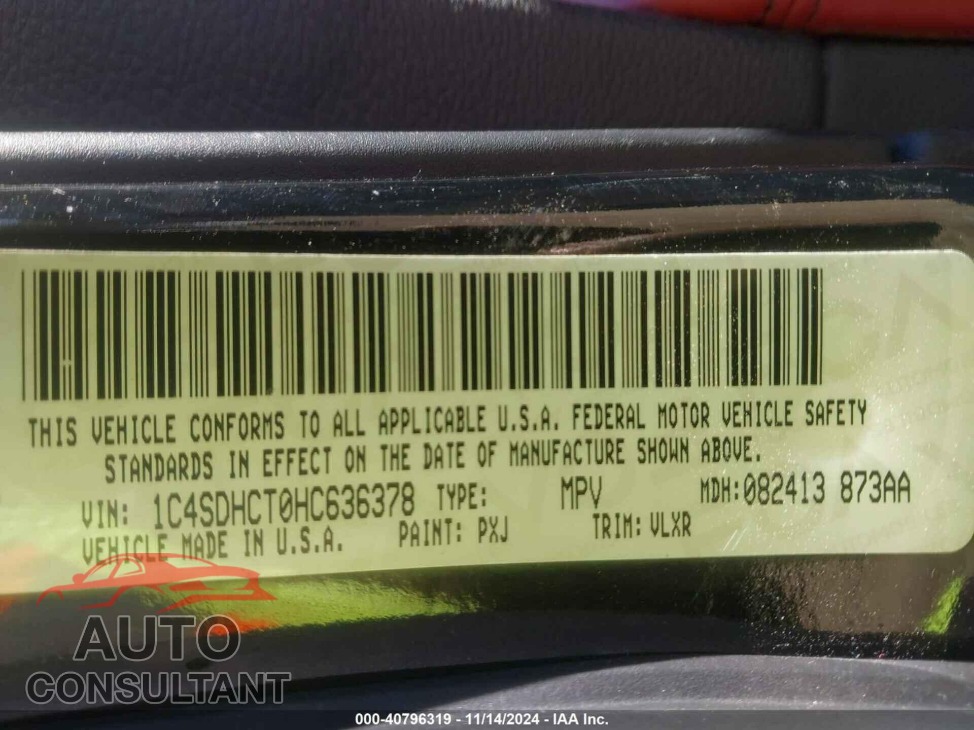 DODGE DURANGO 2017 - 1C4SDHCT0HC636378