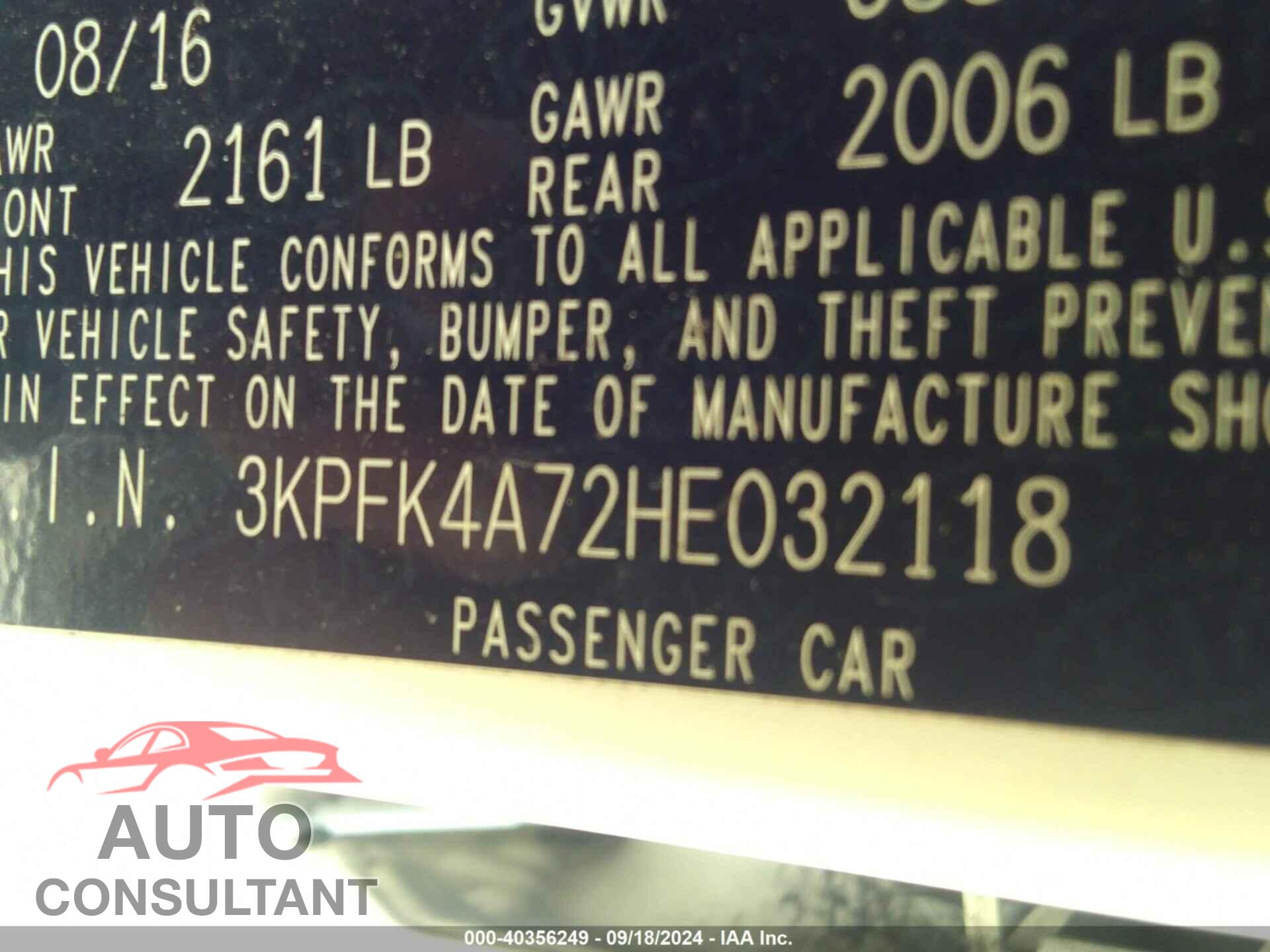 KIA FORTE 2017 - 3KPFK4A72HE032118