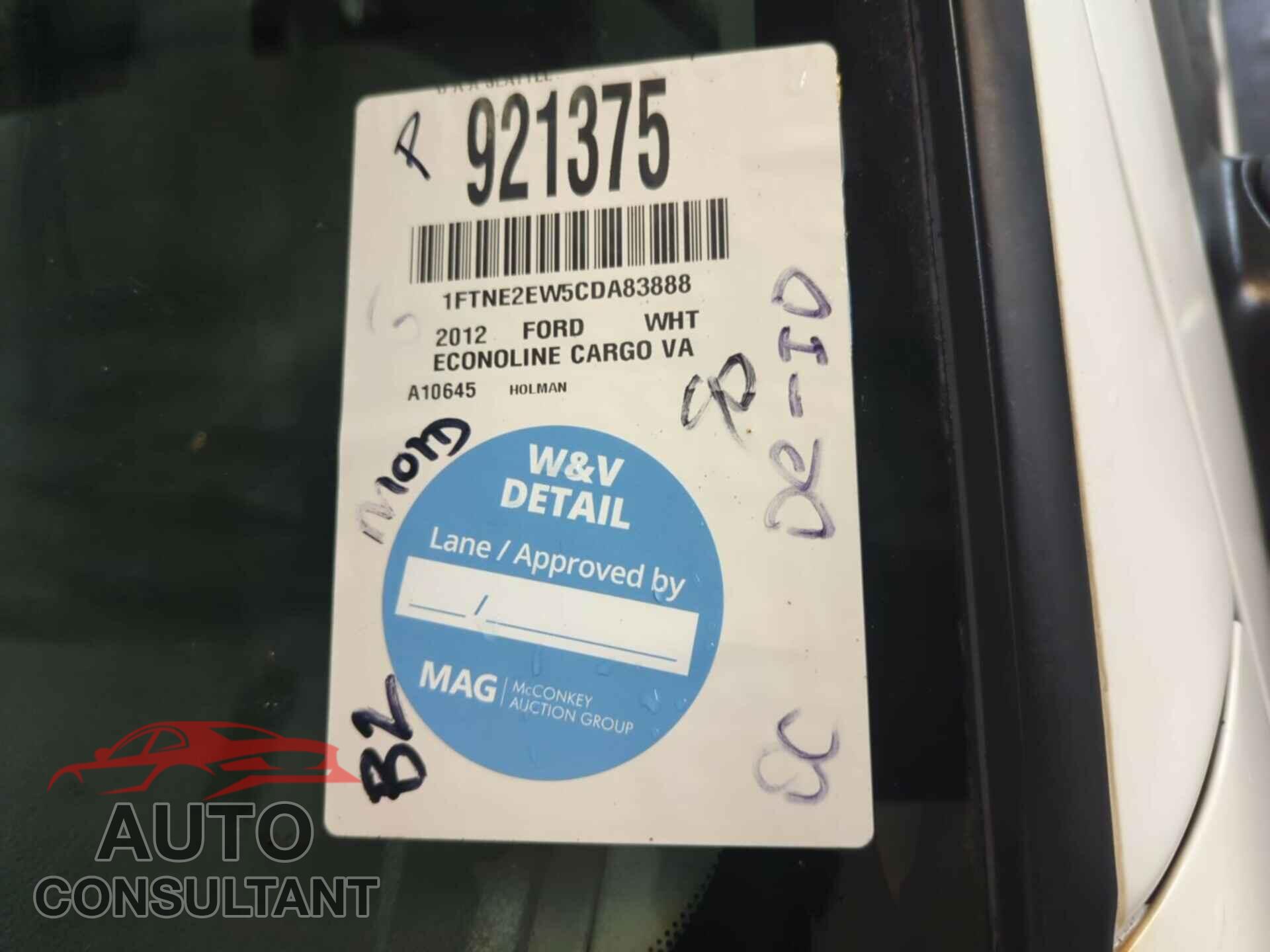 FORD ECONOLINE 2012 - 1FTNE2EW5CDA83888
