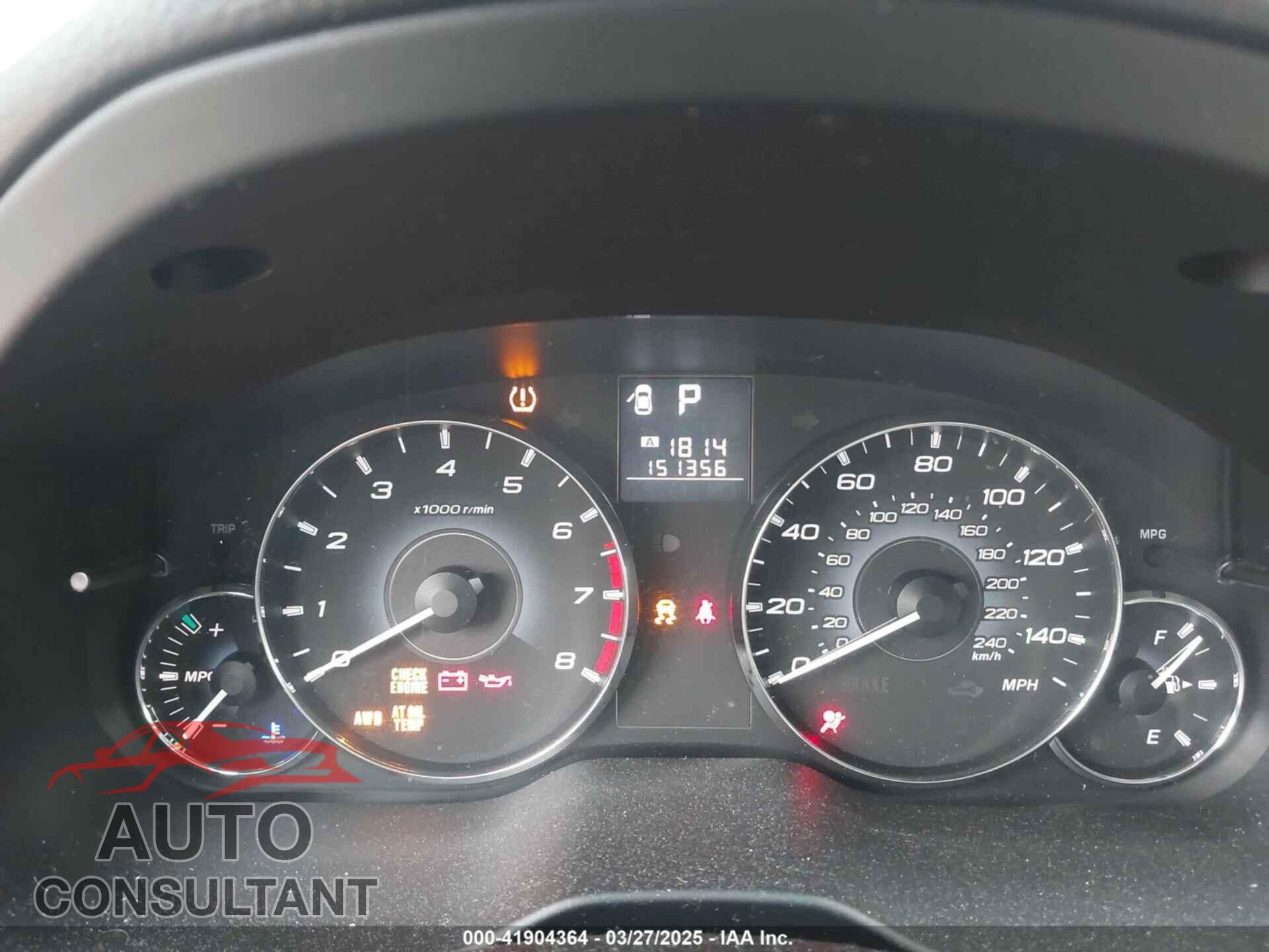 SUBARU OUTBACK 2012 - 4S4BRCKCXC3228352