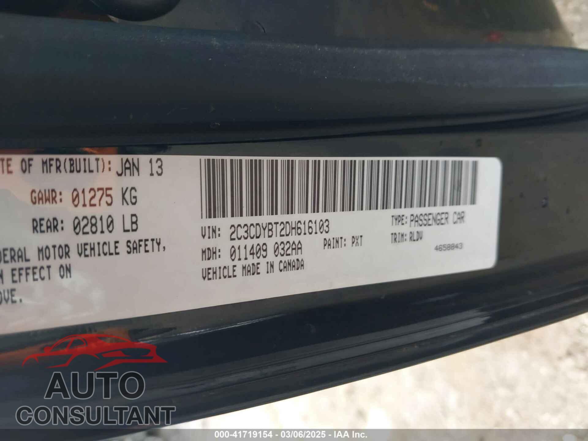 DODGE CHALLENGER 2013 - 2C3CDYBT2DH616103