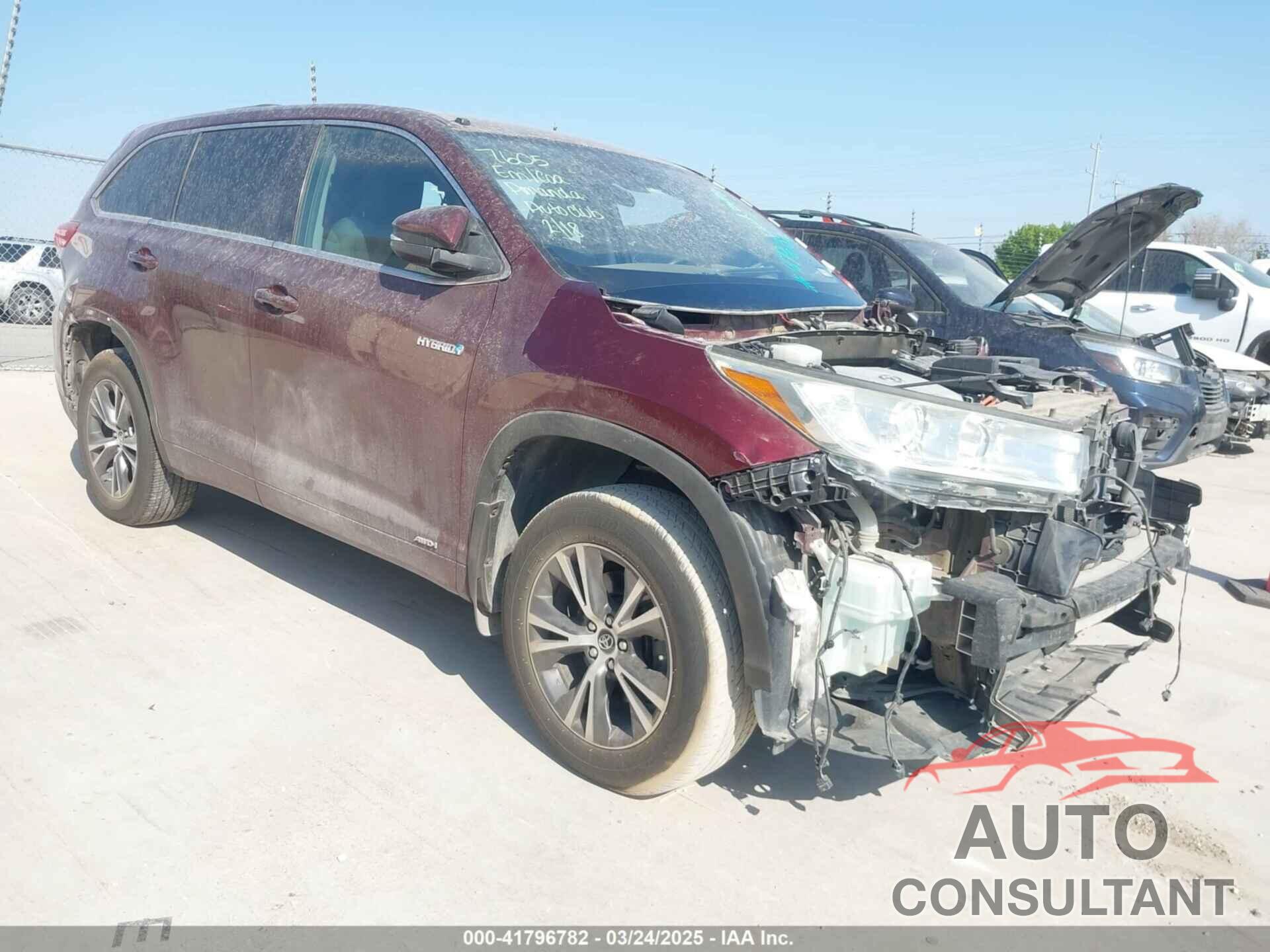 TOYOTA HIGHLANDER HYBRID 2017 - 5TDBGRFH8HS035433