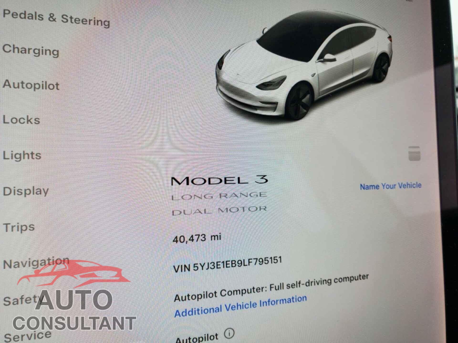 TESLA MODEL 3 2020 - 5YJ3E1EB9LF795151