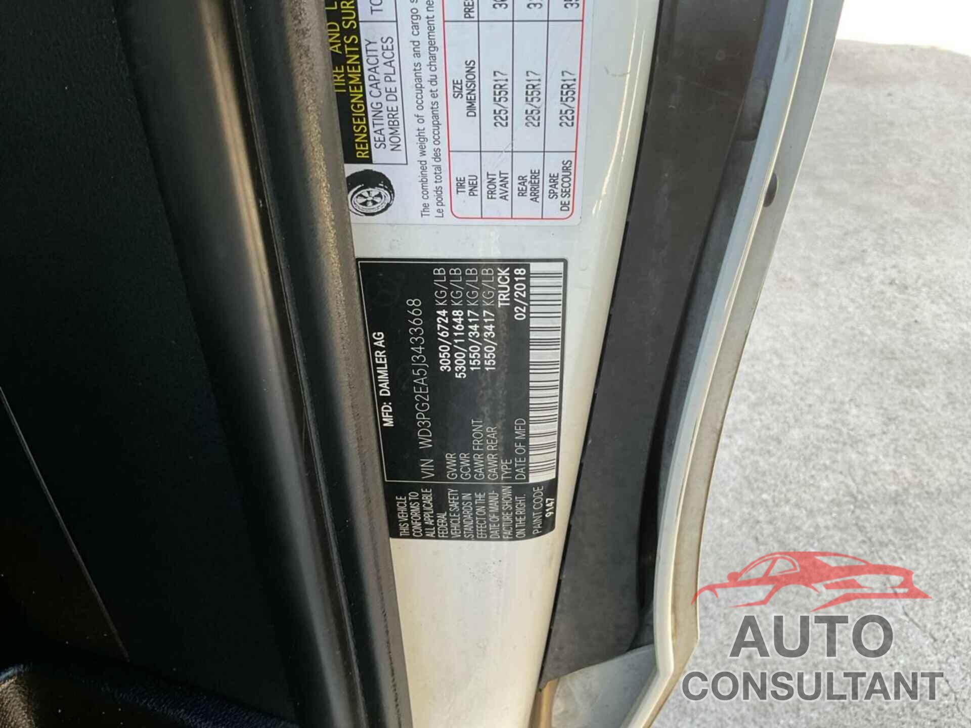 MERCEDES-BENZ METRIS 2018 - WD3PG2EA5J3433668