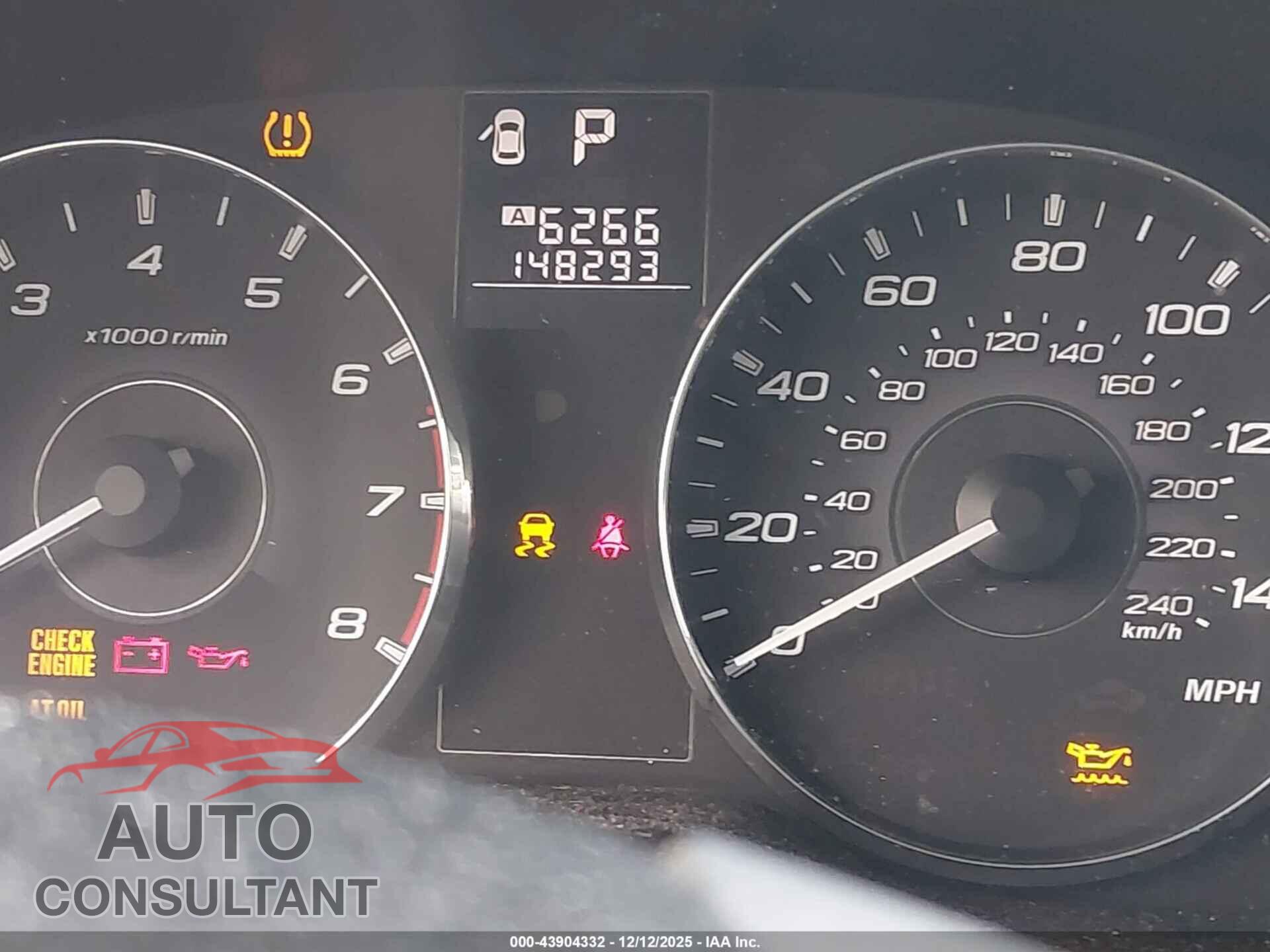SUBARU OUTBACK 2012 - 4S4BRBCC4C3285817
