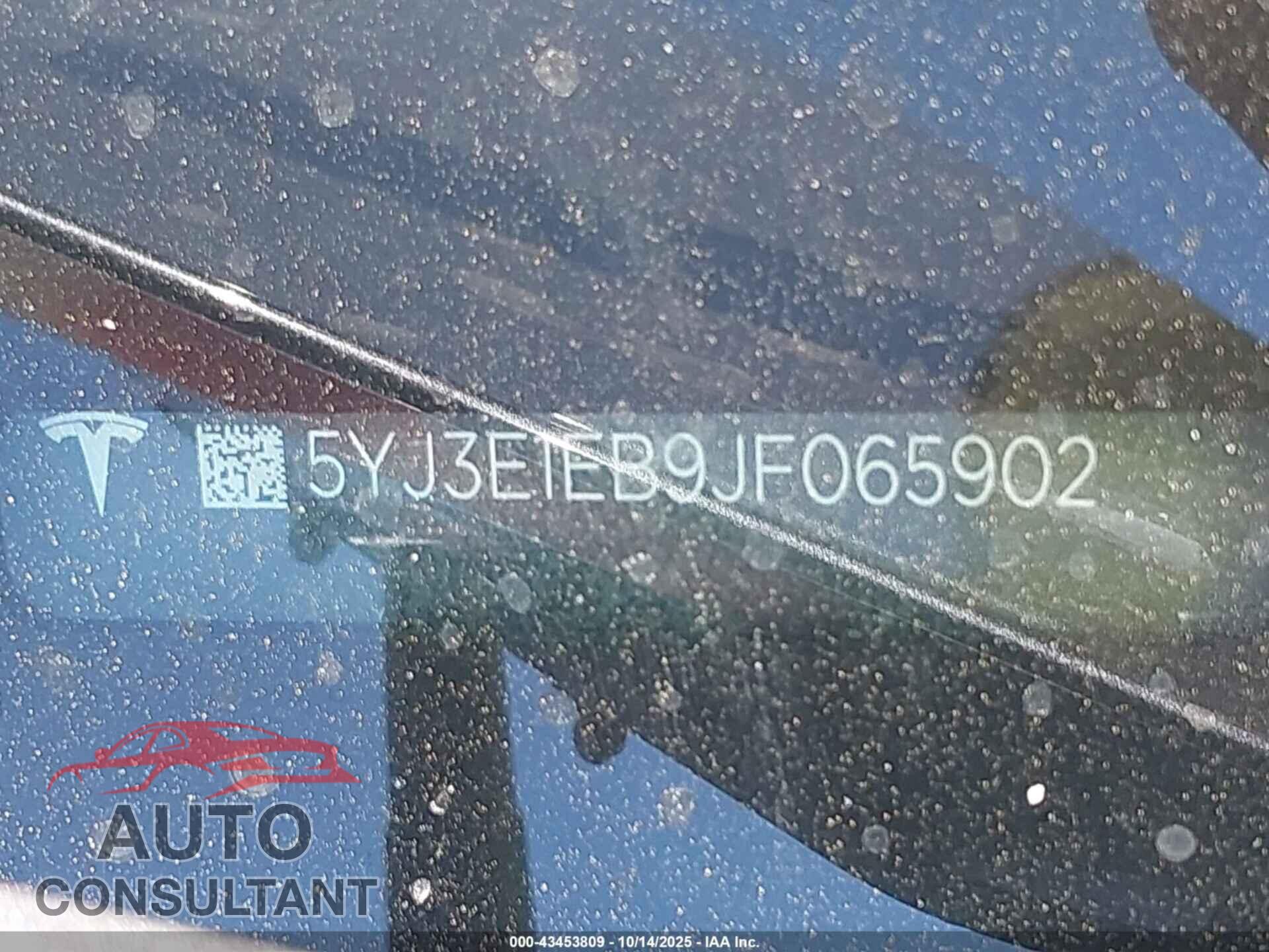 TESLA MODEL 3 2018 - 5YJ3E1EB9JF065902