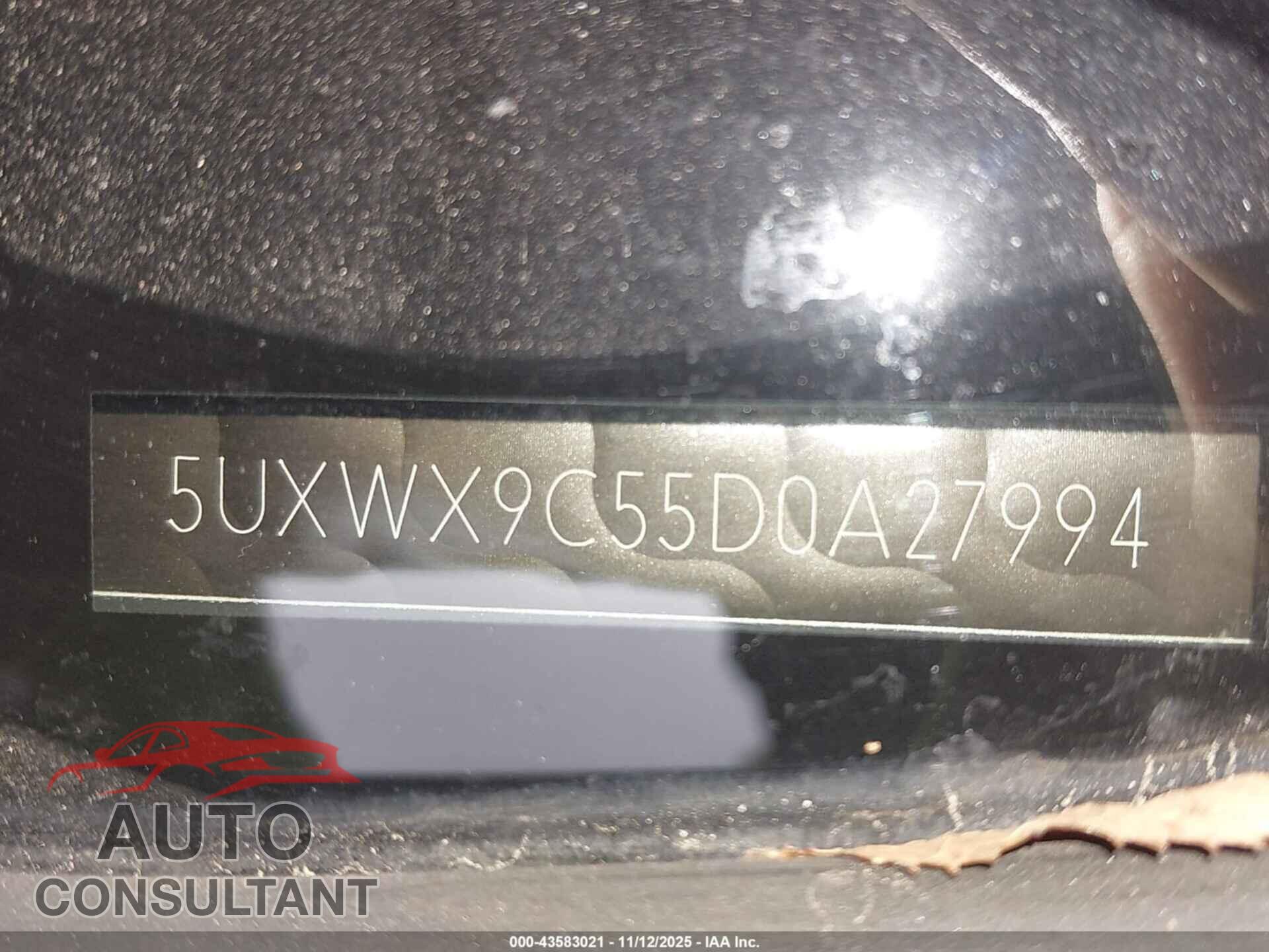BMW X3 2013 - 5UXWX9C55D0A27994