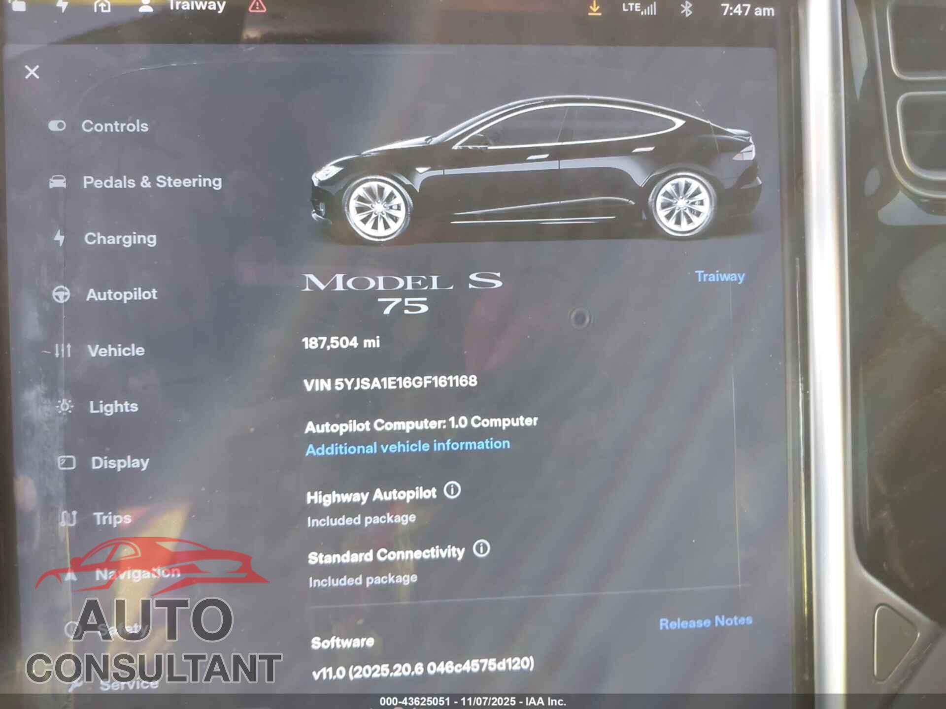 TESLA MODEL S 2016 - 5YJSA1E16GF161168