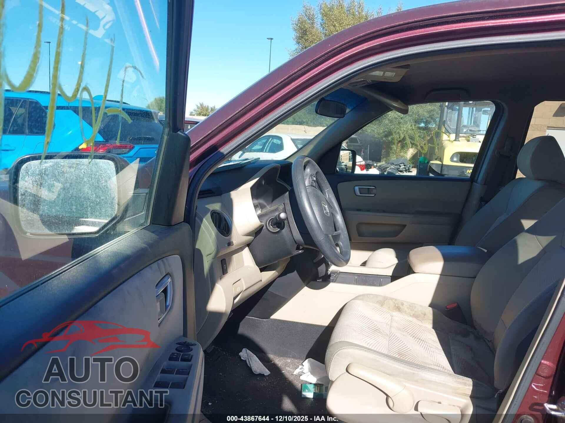 HONDA PILOT 2012 - 5FNYF4H21CB068392
