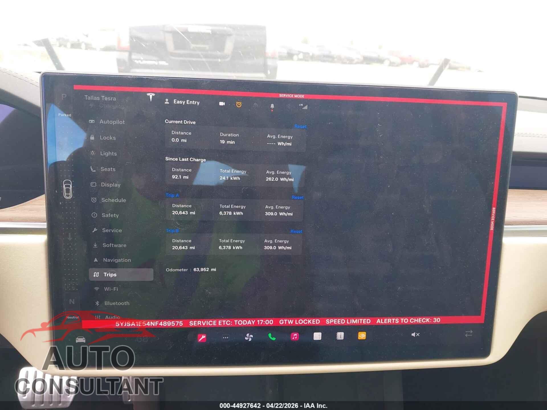 TESLA MODEL S 2022 - 5YJSA1E54NF489575