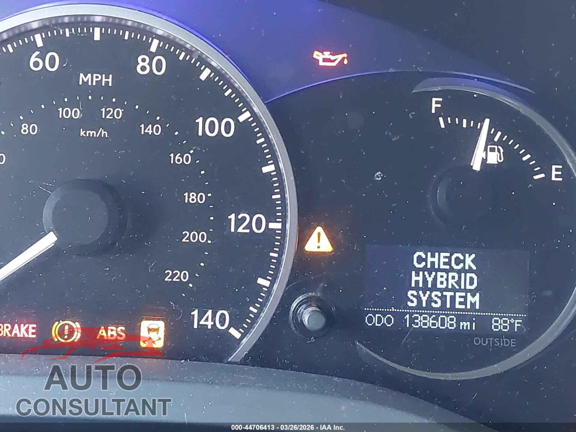LEXUS CT 200H 2011 - JTHKD5BH4B2008010