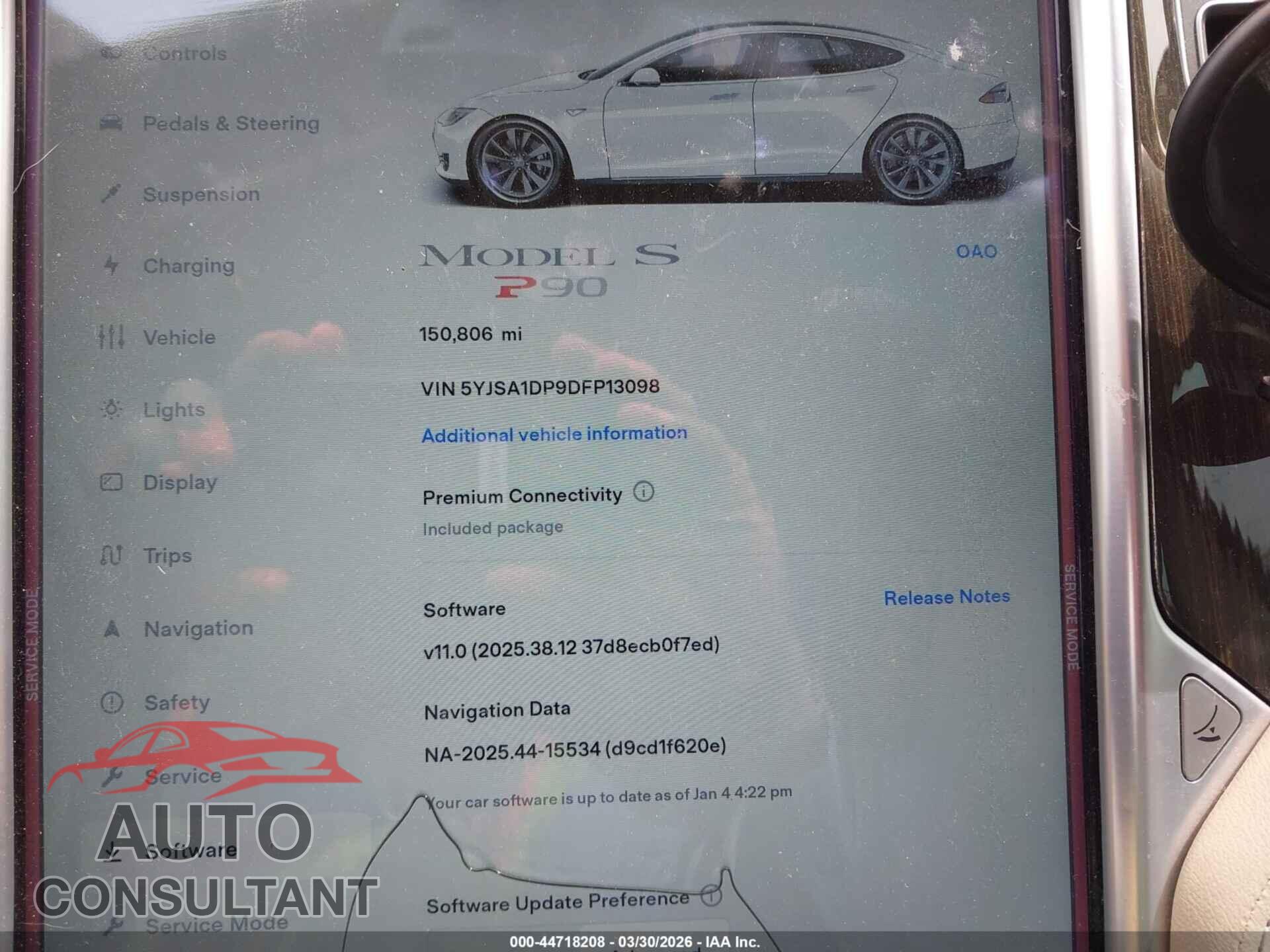 TESLA MODEL S 2013 - 5YJSA1DP9DFP13098