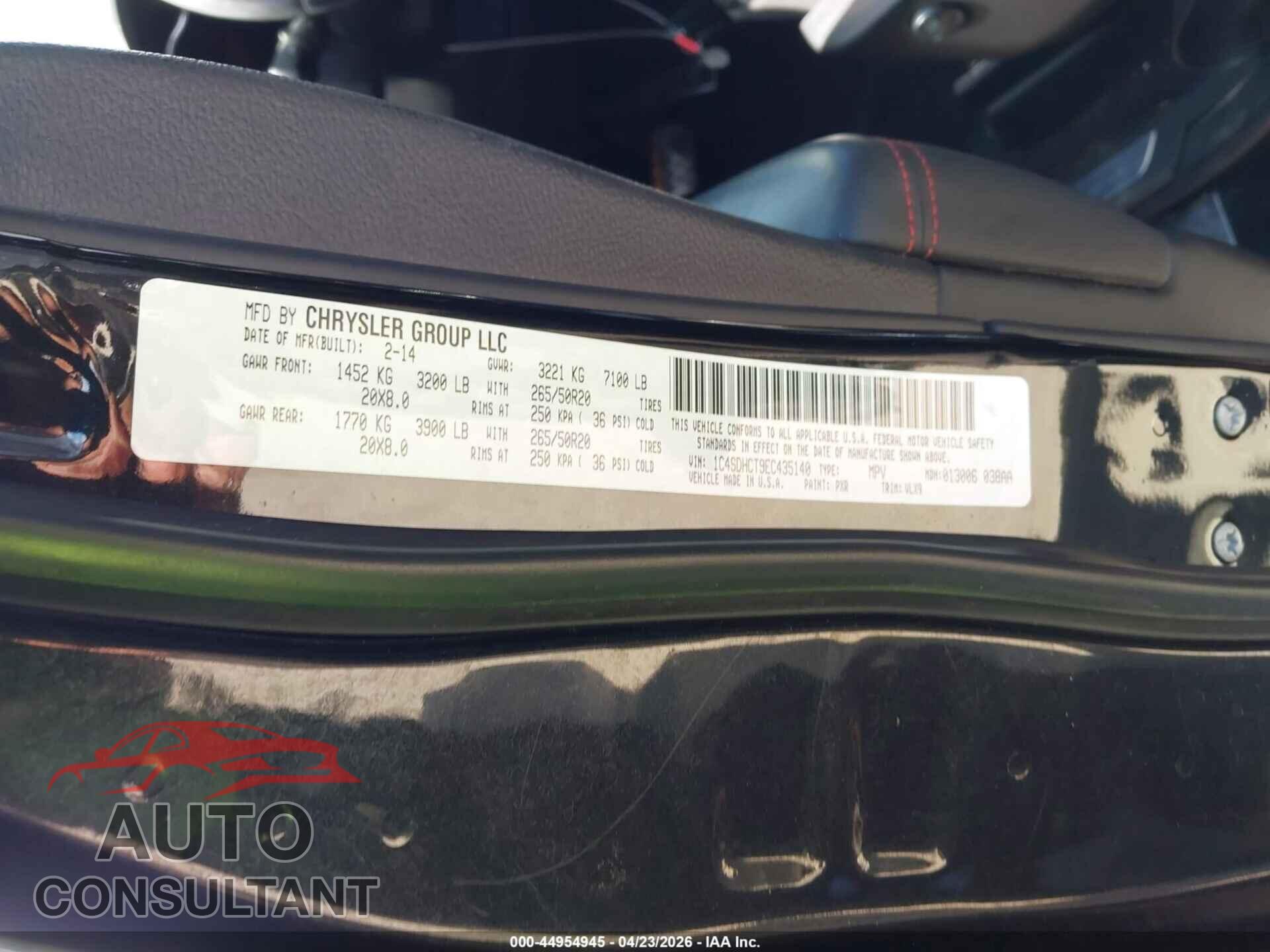 DODGE DURANGO 2014 - 1C4SDHCT9EC435140