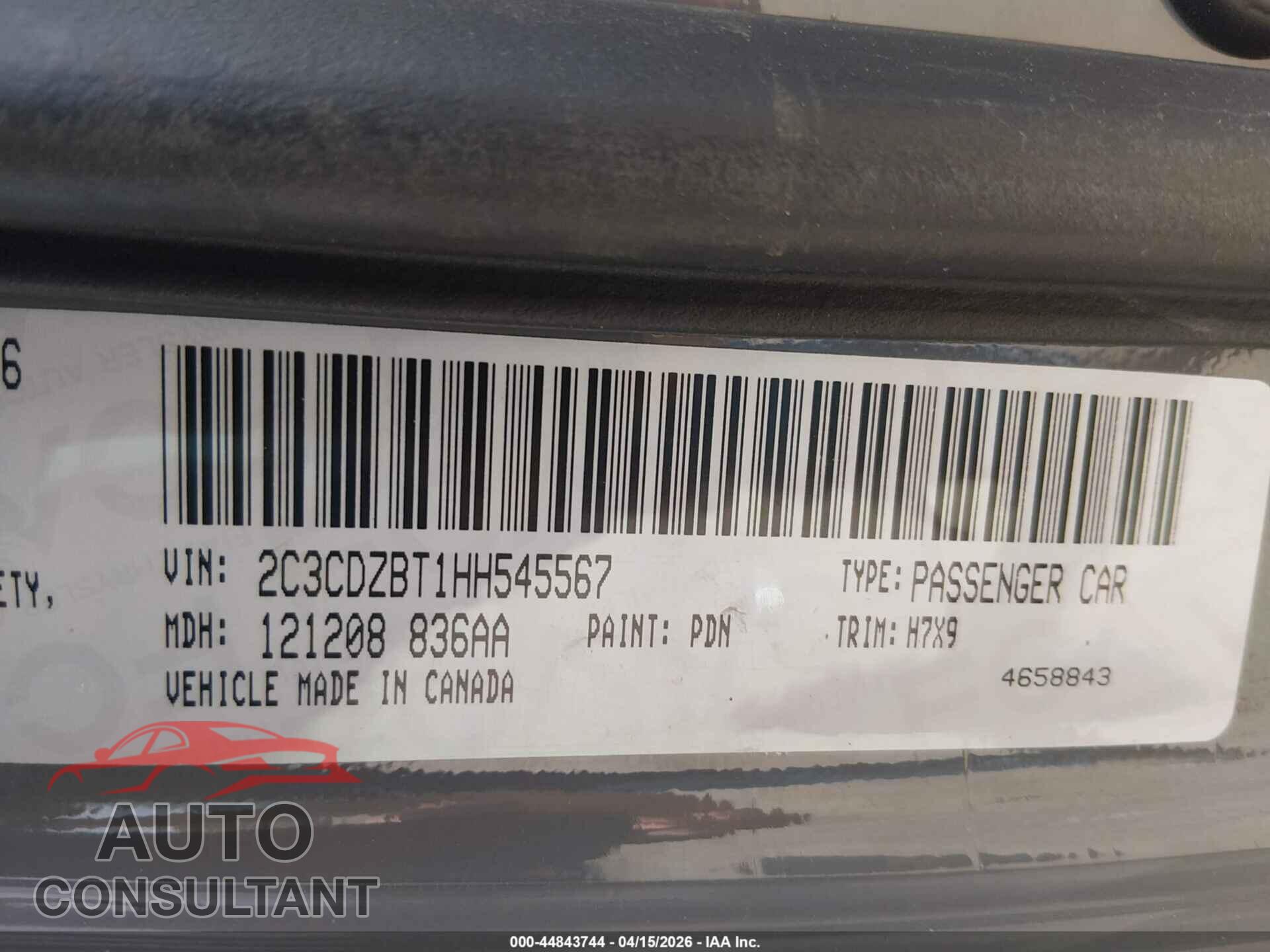 DODGE CHALLENGER 2017 - 2C3CDZBT1HH545567