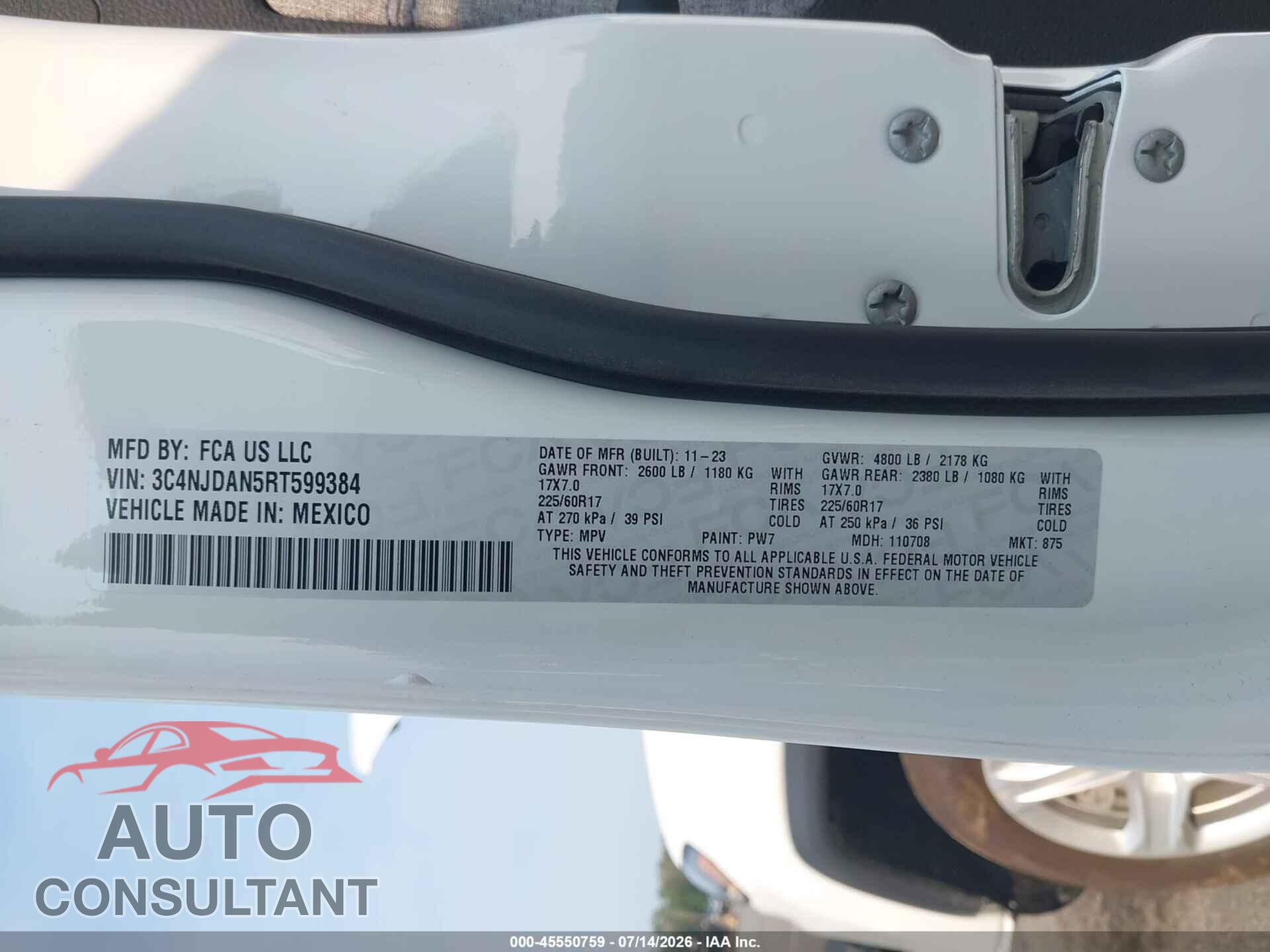 JEEP COMPASS 2024 - 3C4NJDAN5RT599384
