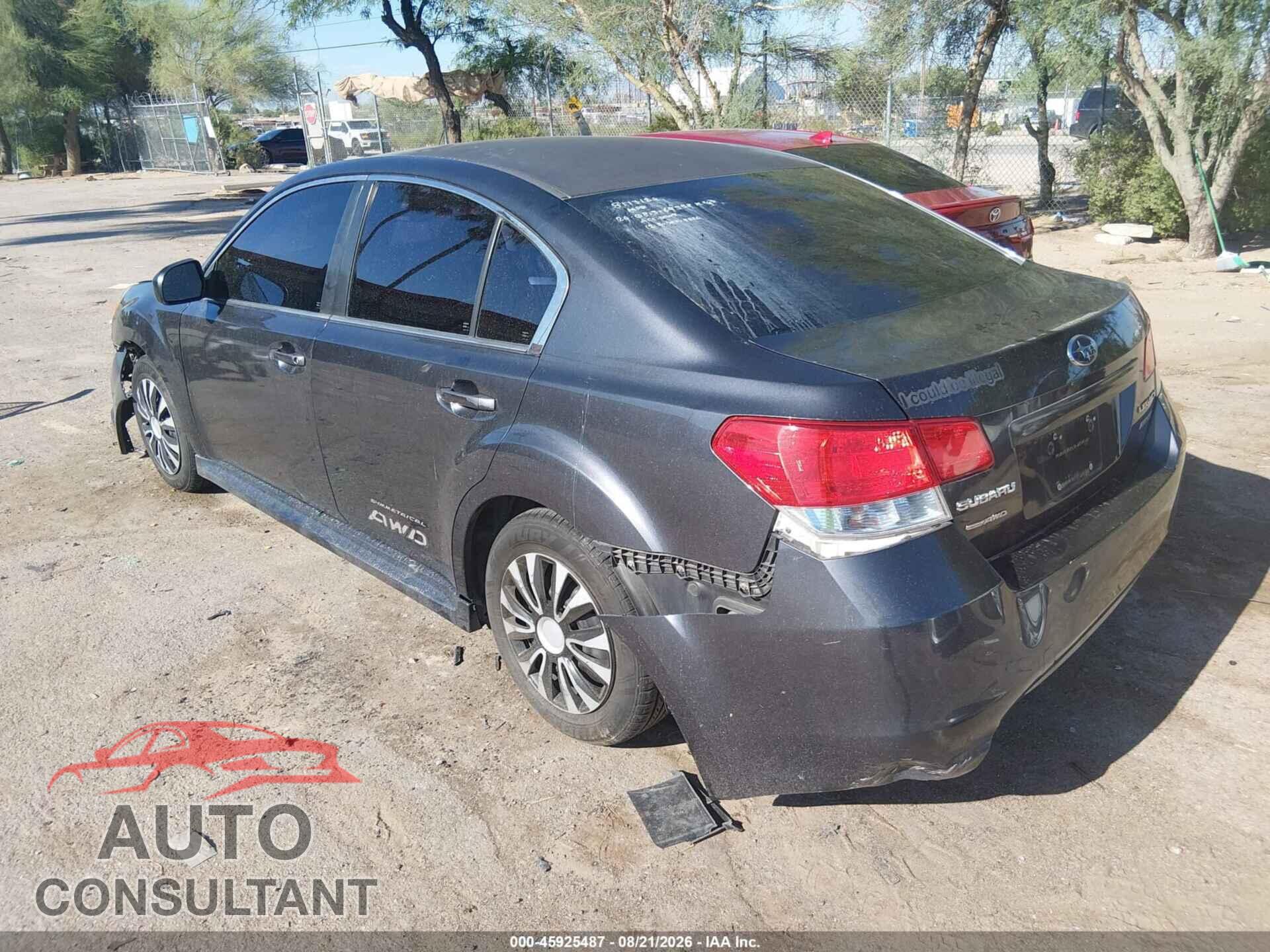 SUBARU LEGACY 2012 - 4S3BMBA67C3033186