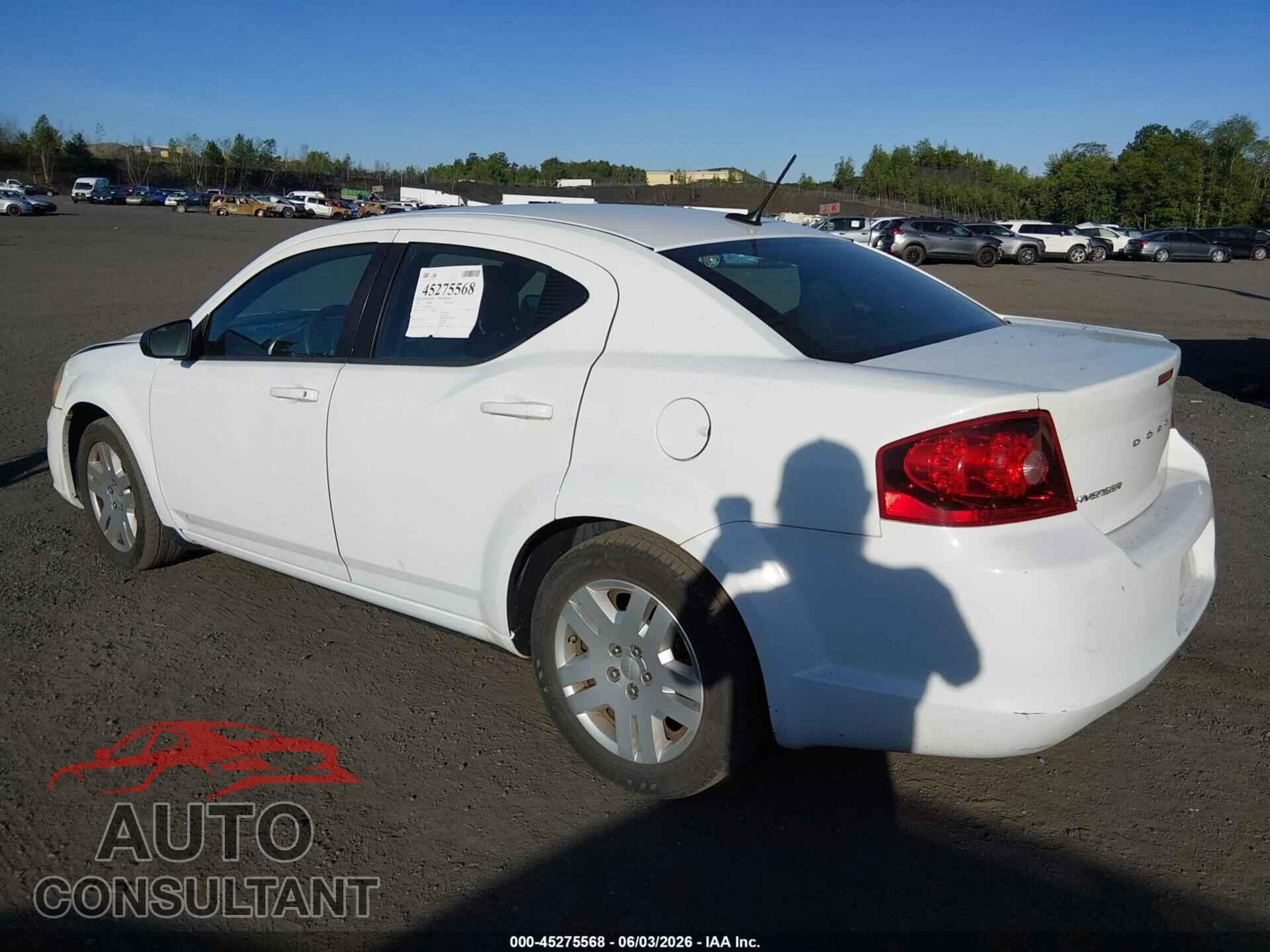 DODGE AVENGER 2013 - 1C3CDZAG9DN748664