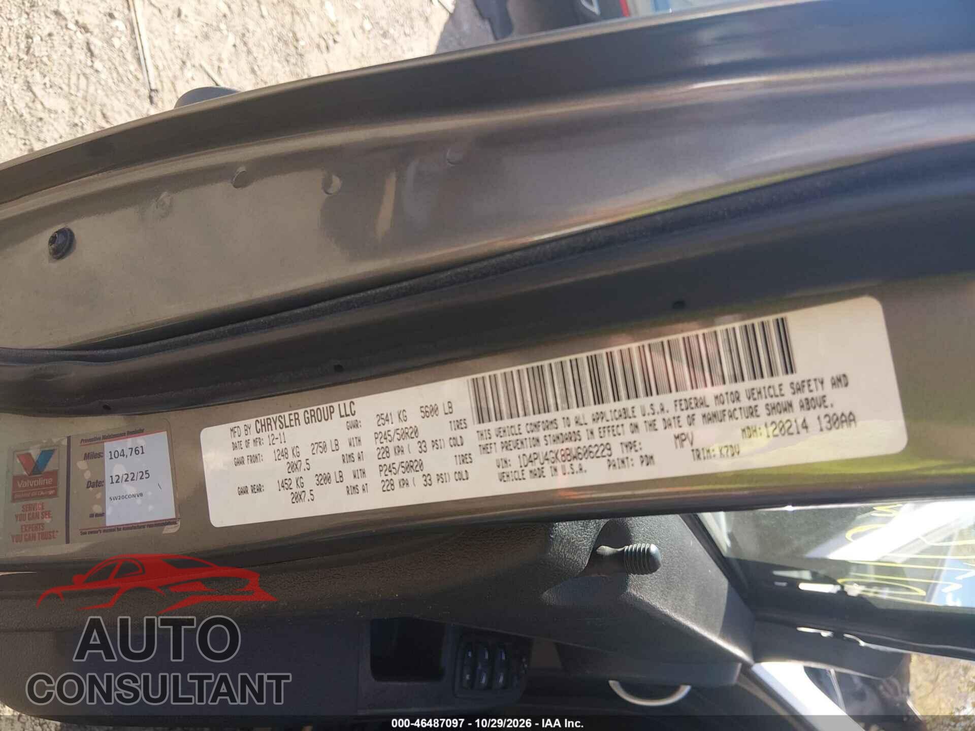 DODGE NITRO 2011 - 1D4PU4GK8BW606229