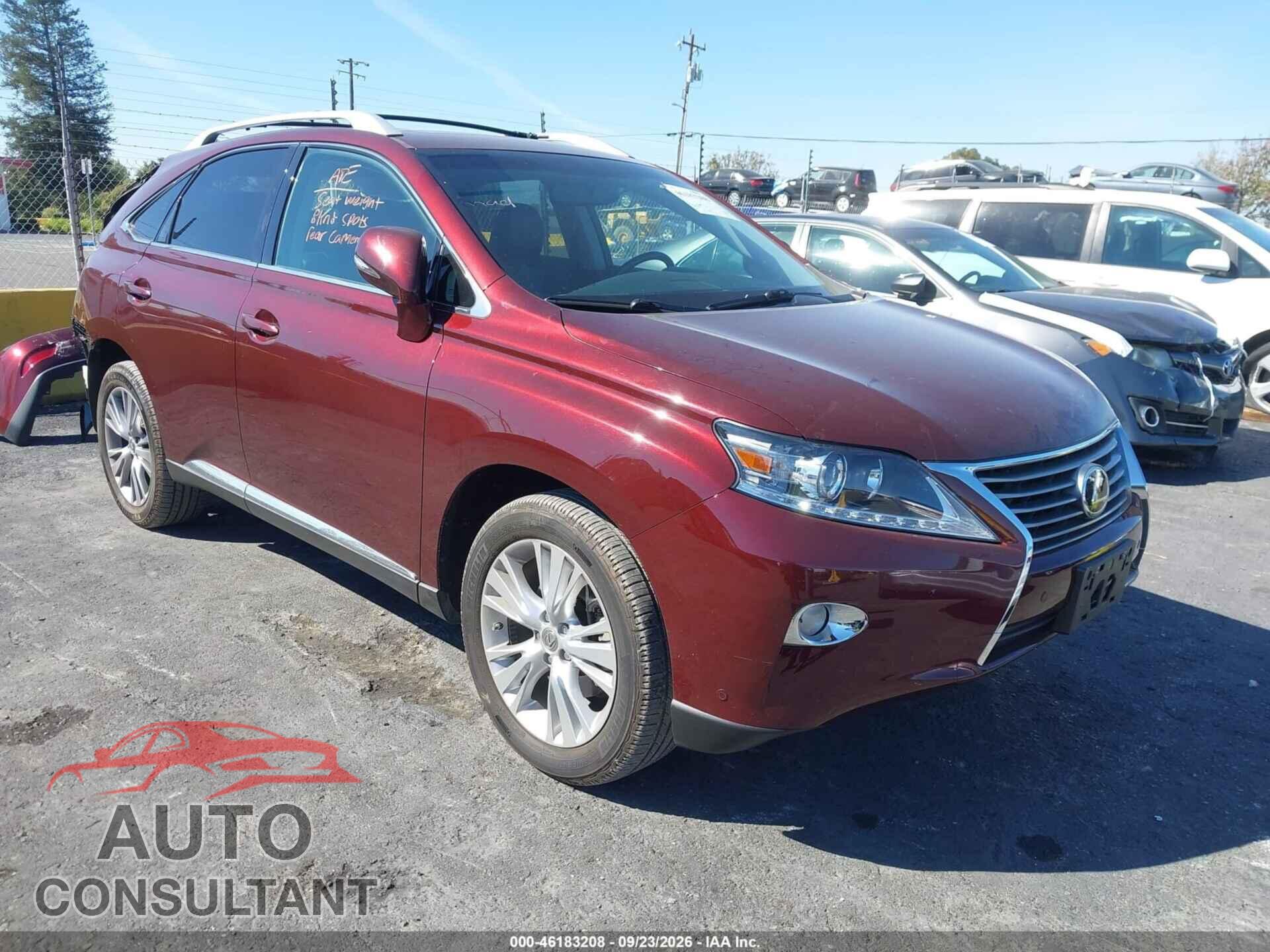 LEXUS RX 350 2013 - 2T2BK1BA2DC192933