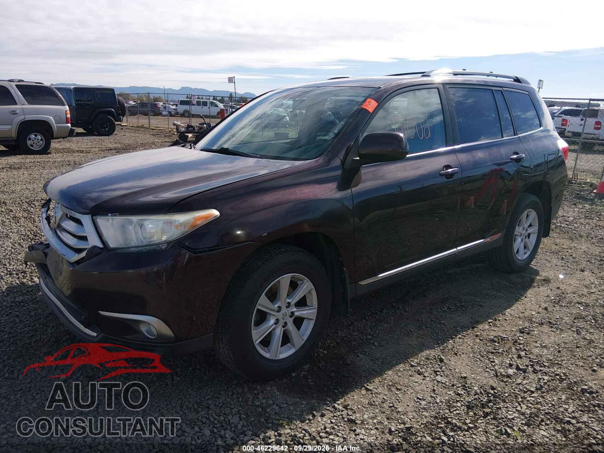TOYOTA HIGHLANDER 2012 - 5TDBK3EHXCS114611