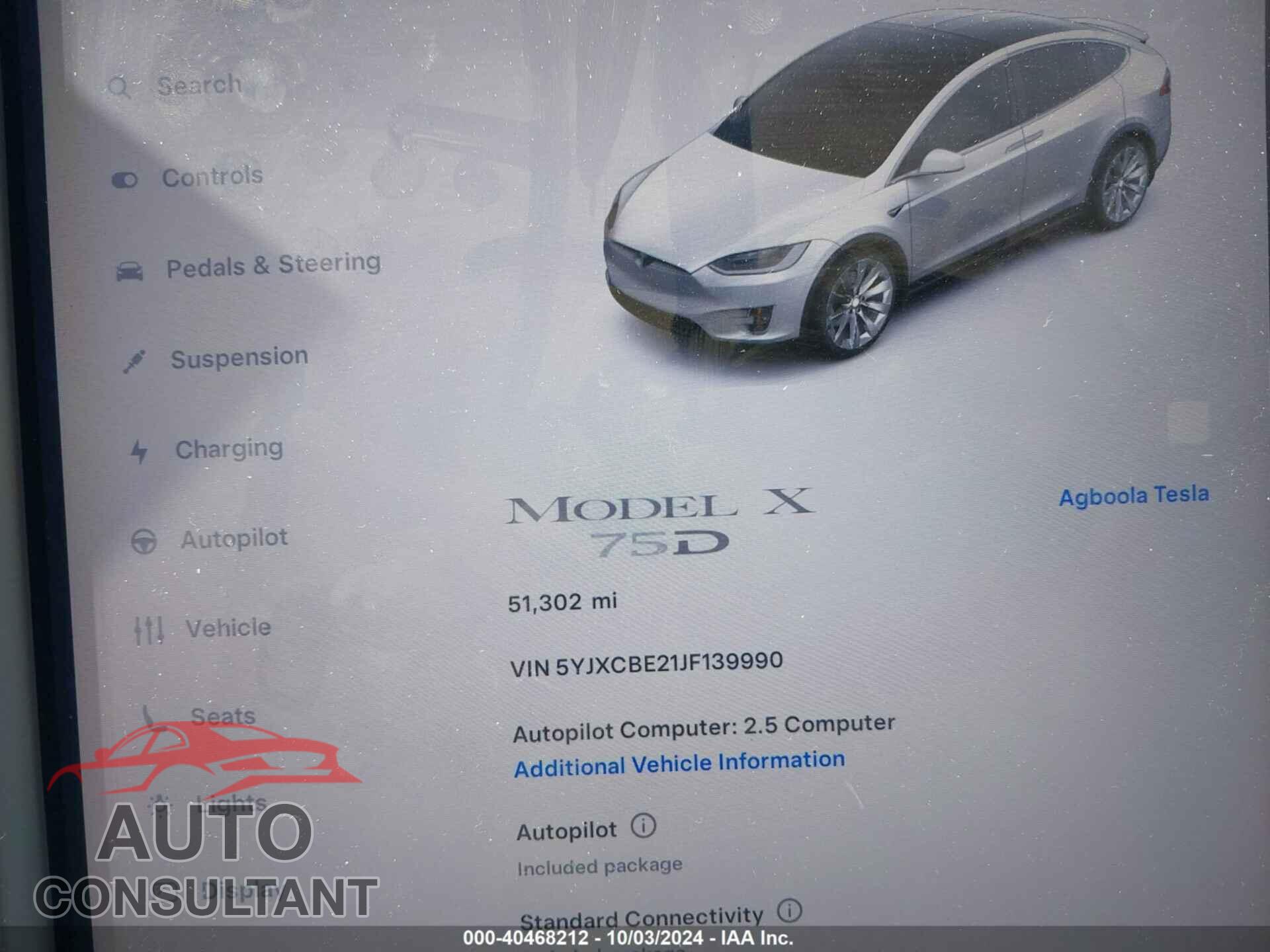 TESLA MODEL X 2018 - 5YJXCBE21JF139990