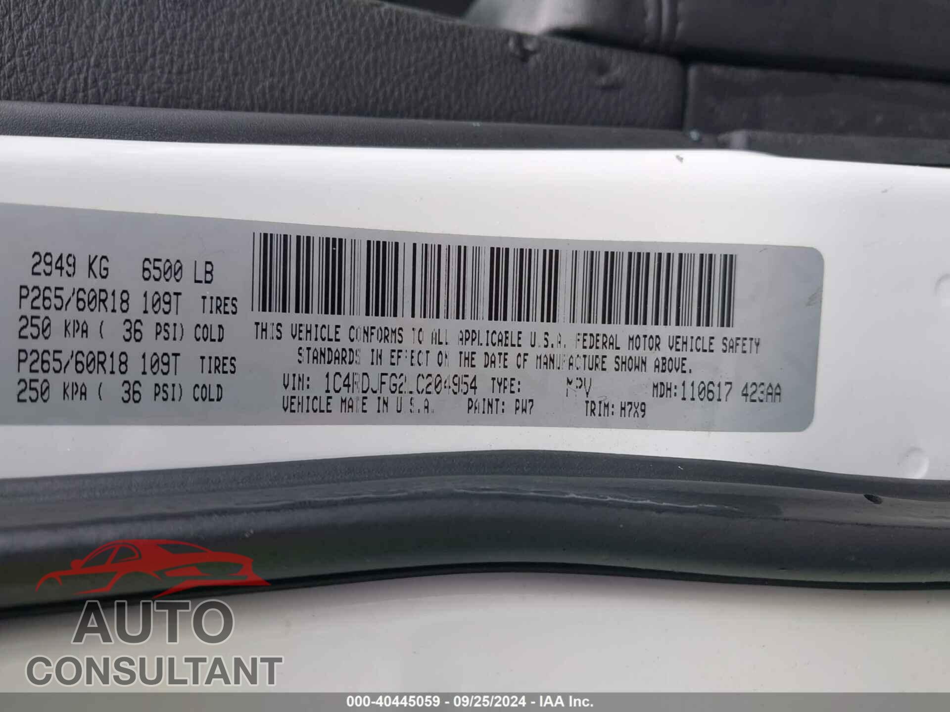 DODGE DURANGO 2020 - 1C4RDJFG2LC204954