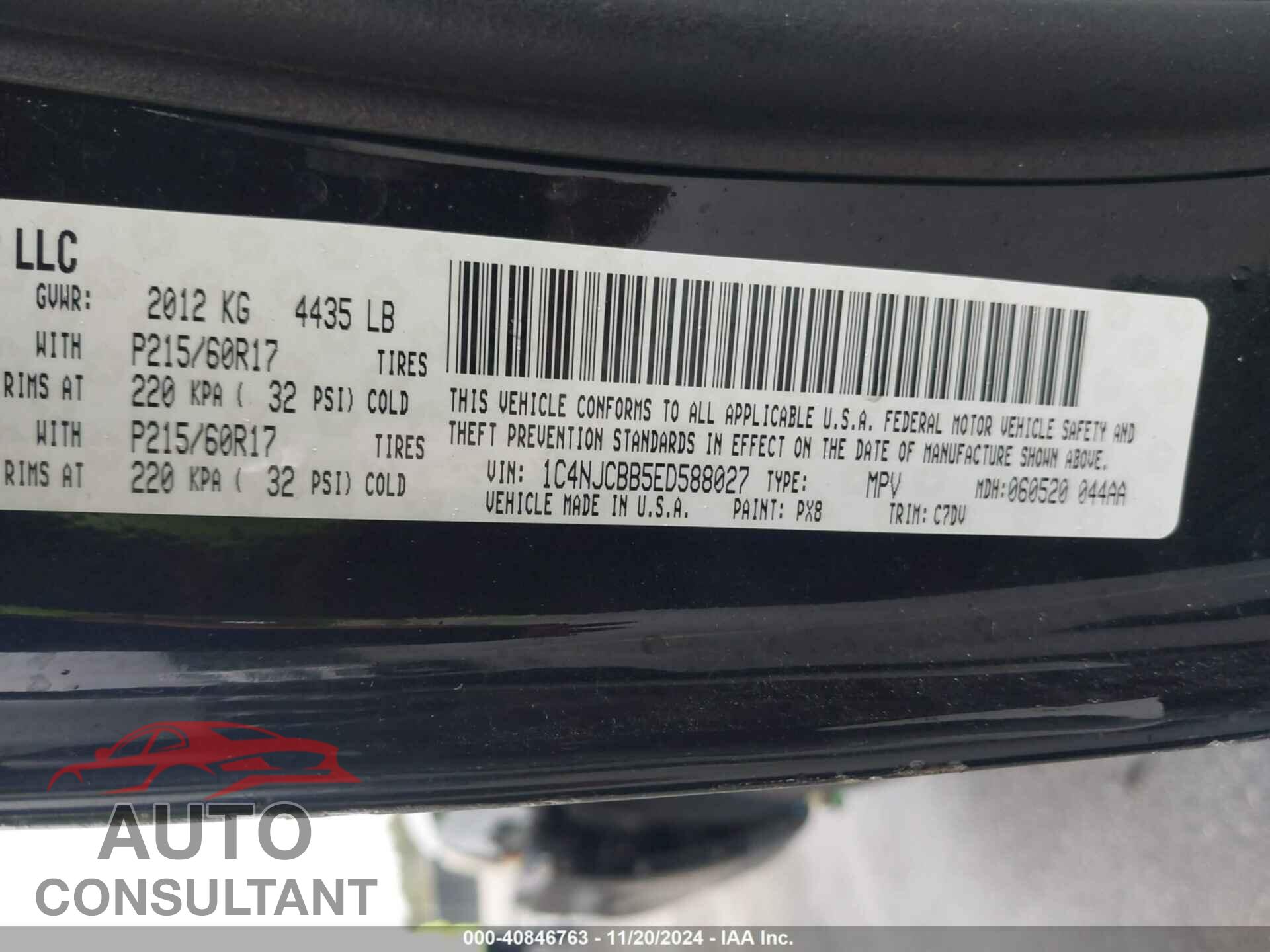 JEEP COMPASS 2014 - 1C4NJCBB5ED588027