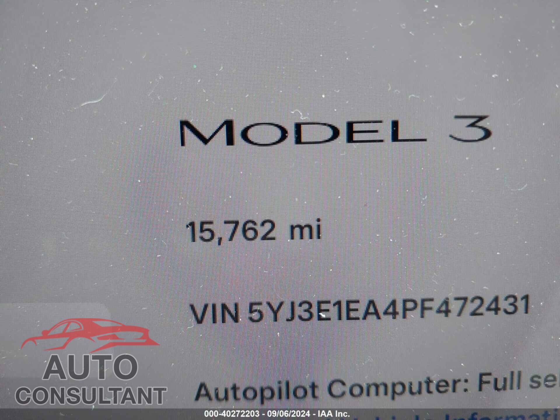 TESLA MODEL 3 2023 - 5YJ3E1EA4PF472431
