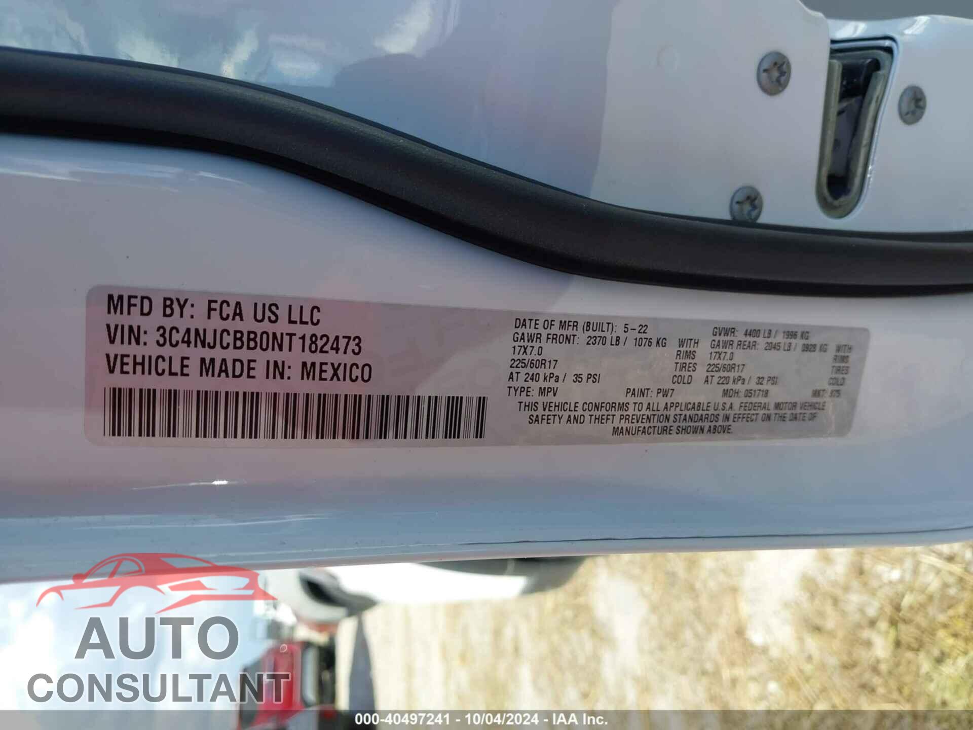 JEEP COMPASS 2022 - 3C4NJCBB0NT182473