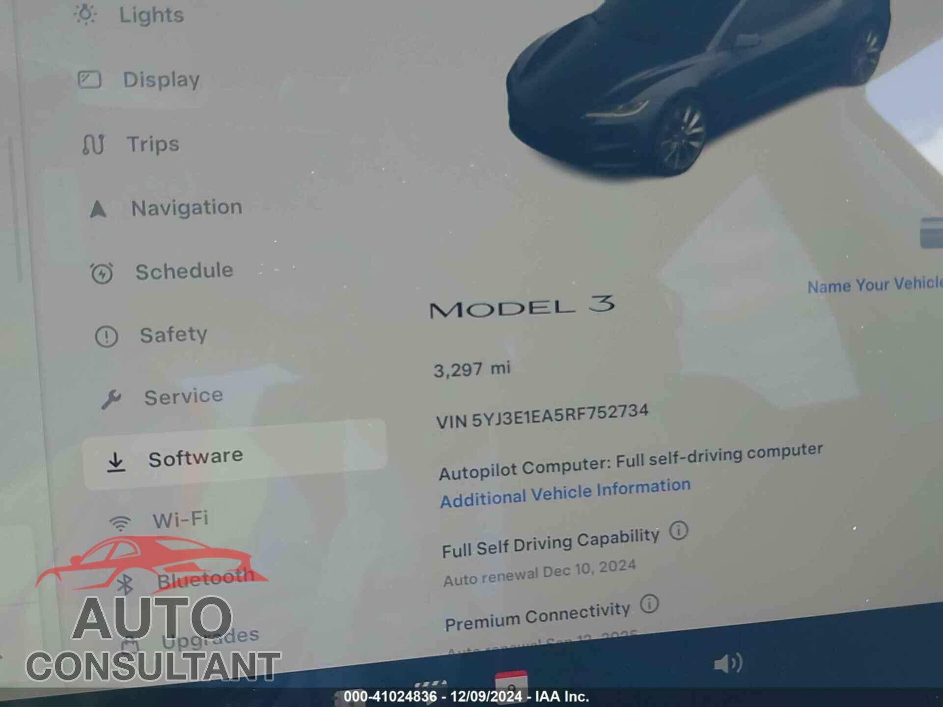 TESLA MODEL 3 2024 - 5YJ3E1EA5RF752734
