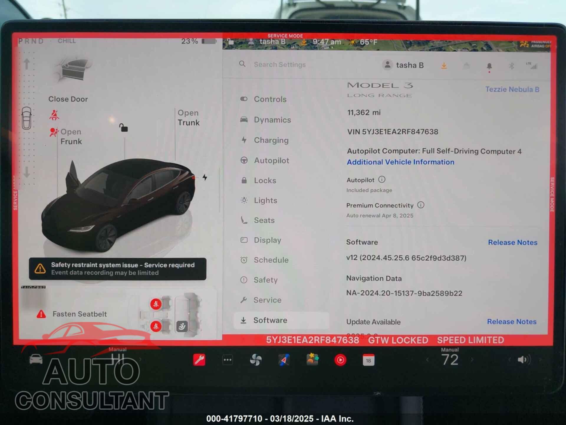 TESLA MODEL 3 2024 - 5YJ3E1EA2RF847638