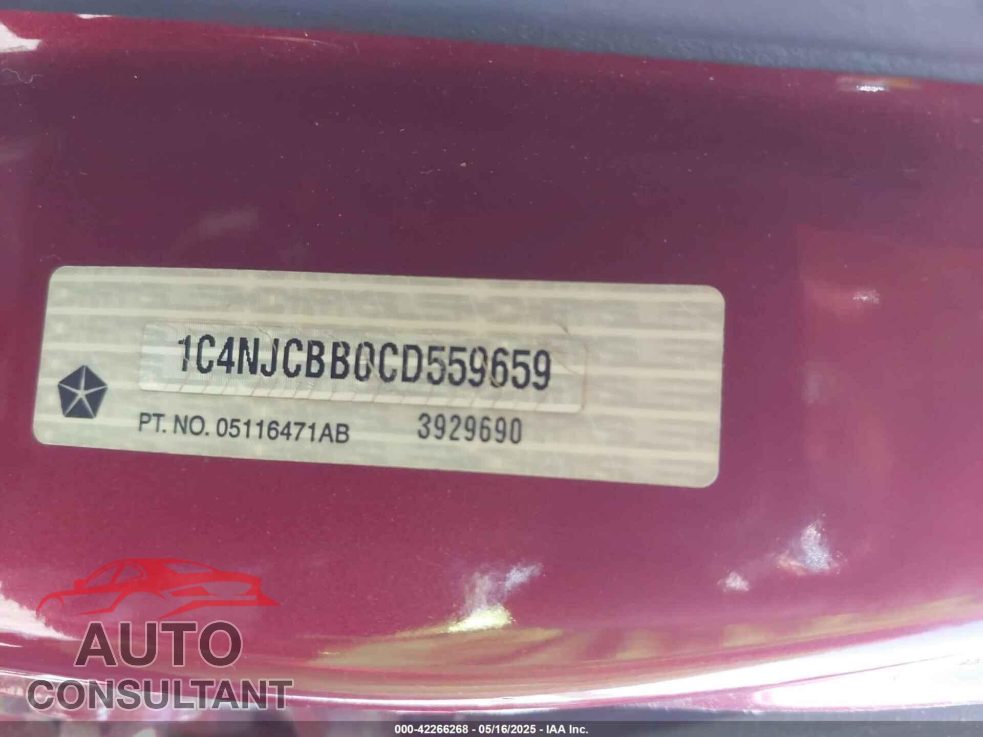 JEEP COMPASS 2012 - 1C4NJCBB0CD559659