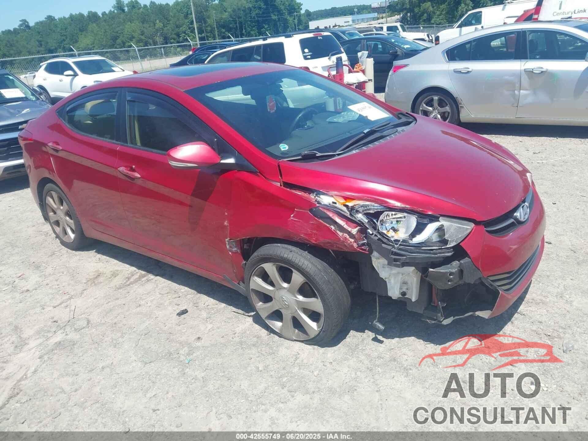 HYUNDAI ELANTRA 2012 - KMHDH4AEXCU325419