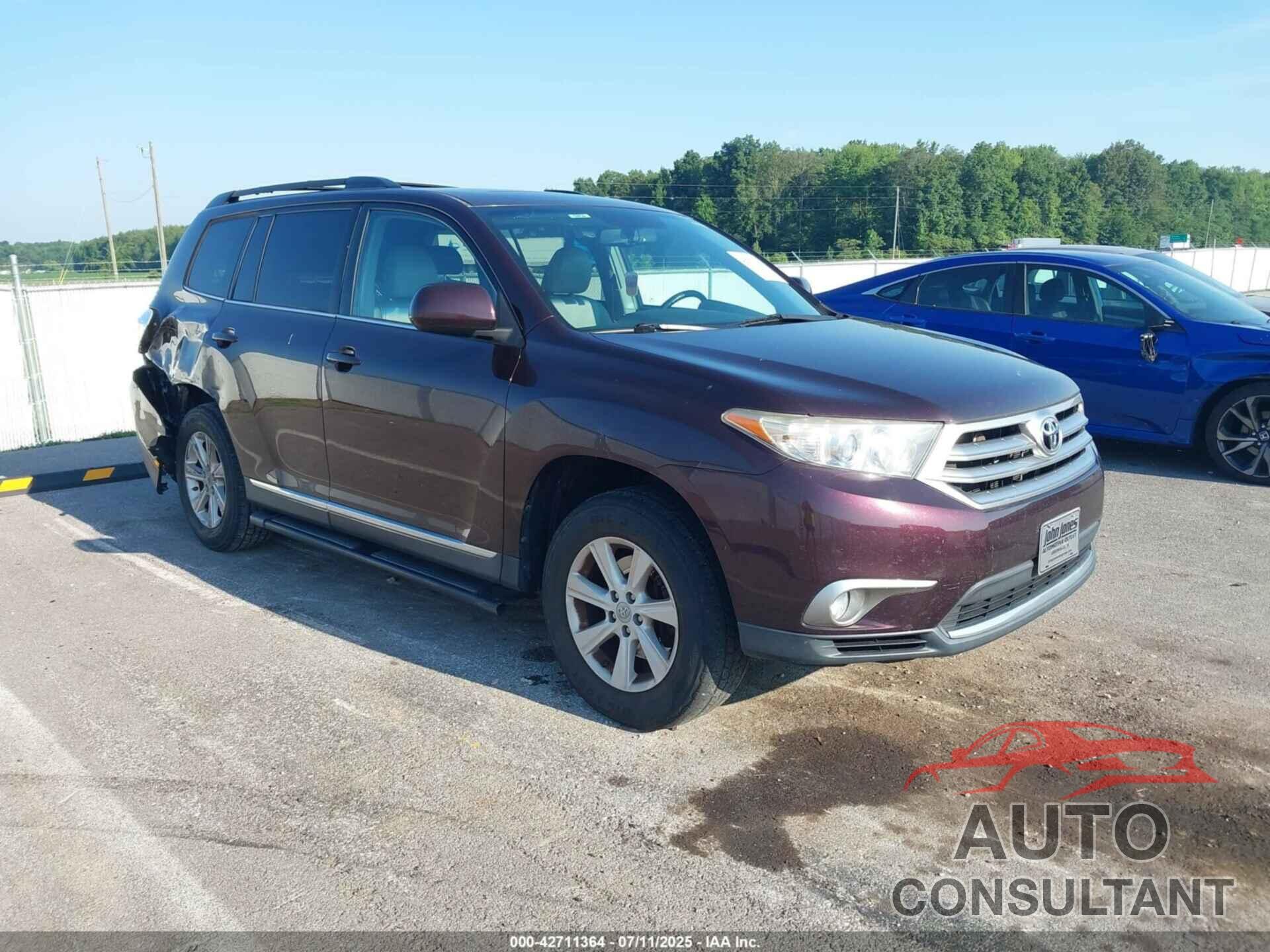 TOYOTA HIGHLANDER 2013 - 5TDBK3EHXDS241702