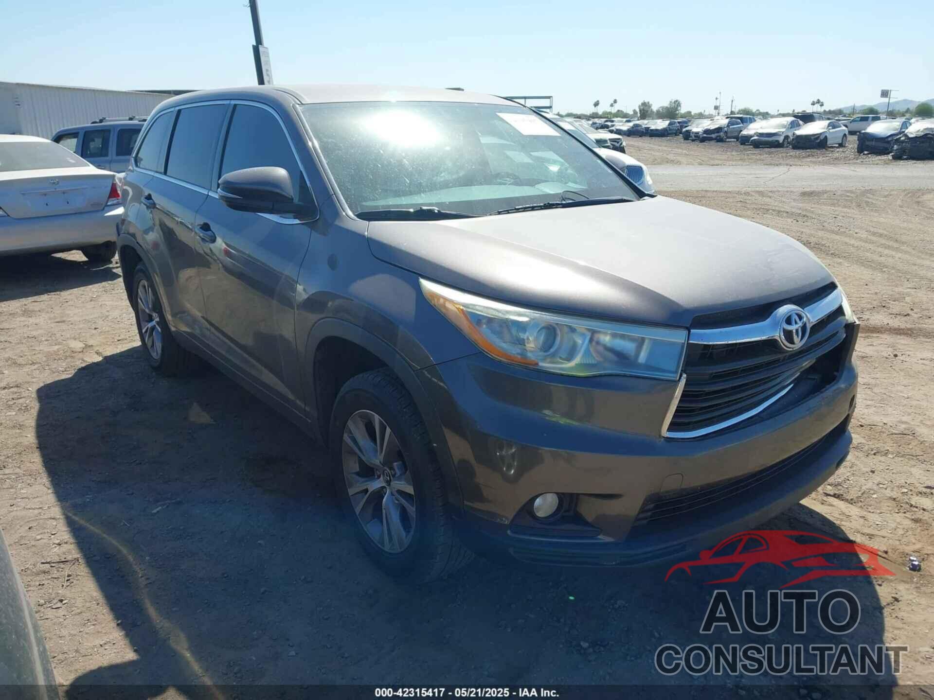 TOYOTA HIGHLANDER 2016 - 5TDZKRFH7GS151458