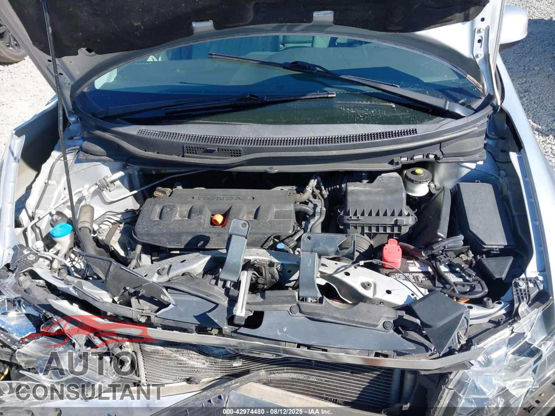 HONDA CIVIC 2012 - 19XFB2F56CE330708