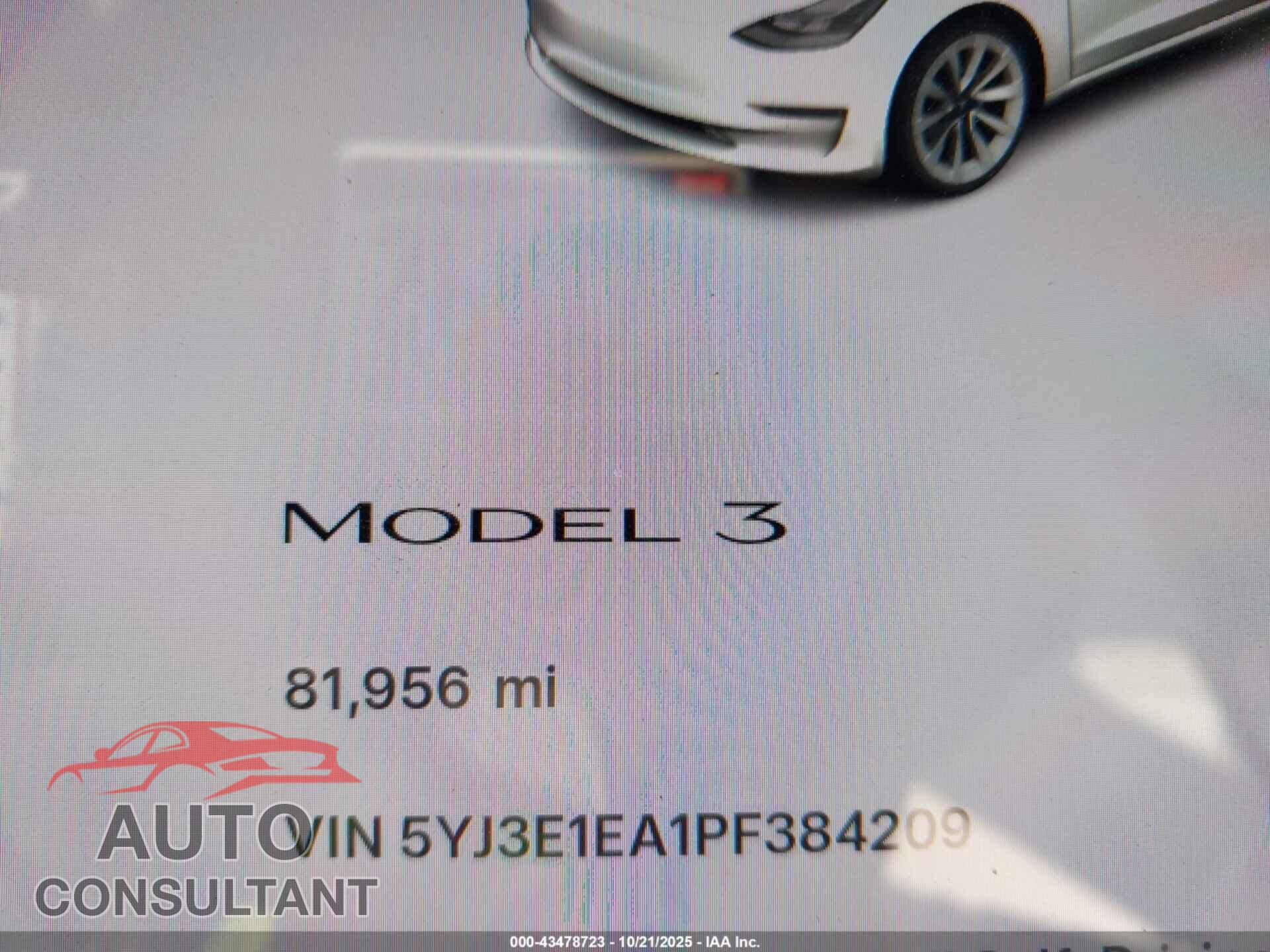 TESLA MODEL 3 2023 - 5YJ3E1EA1PF384209