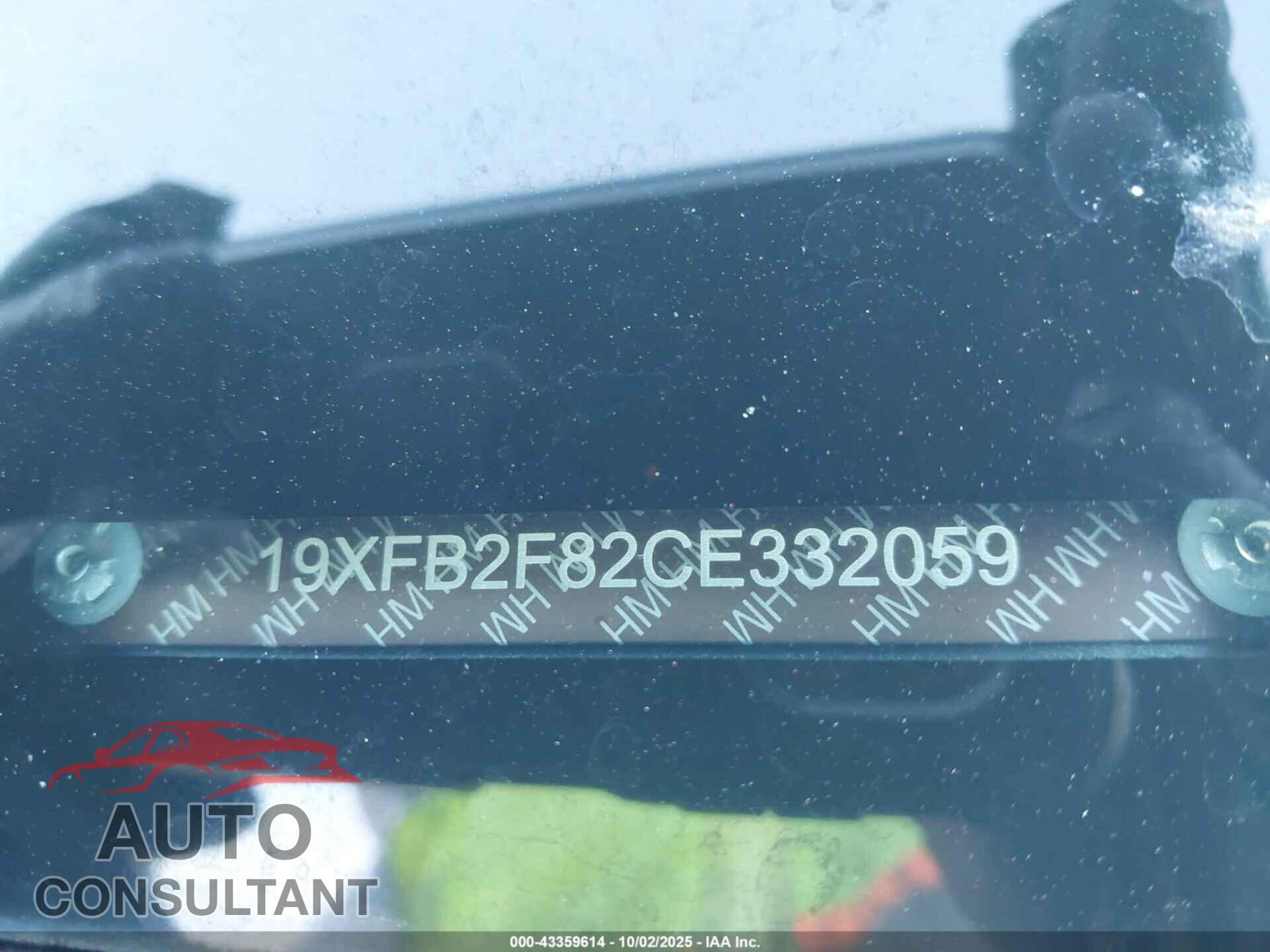 HONDA CIVIC 2012 - 19XFB2F82CE332059