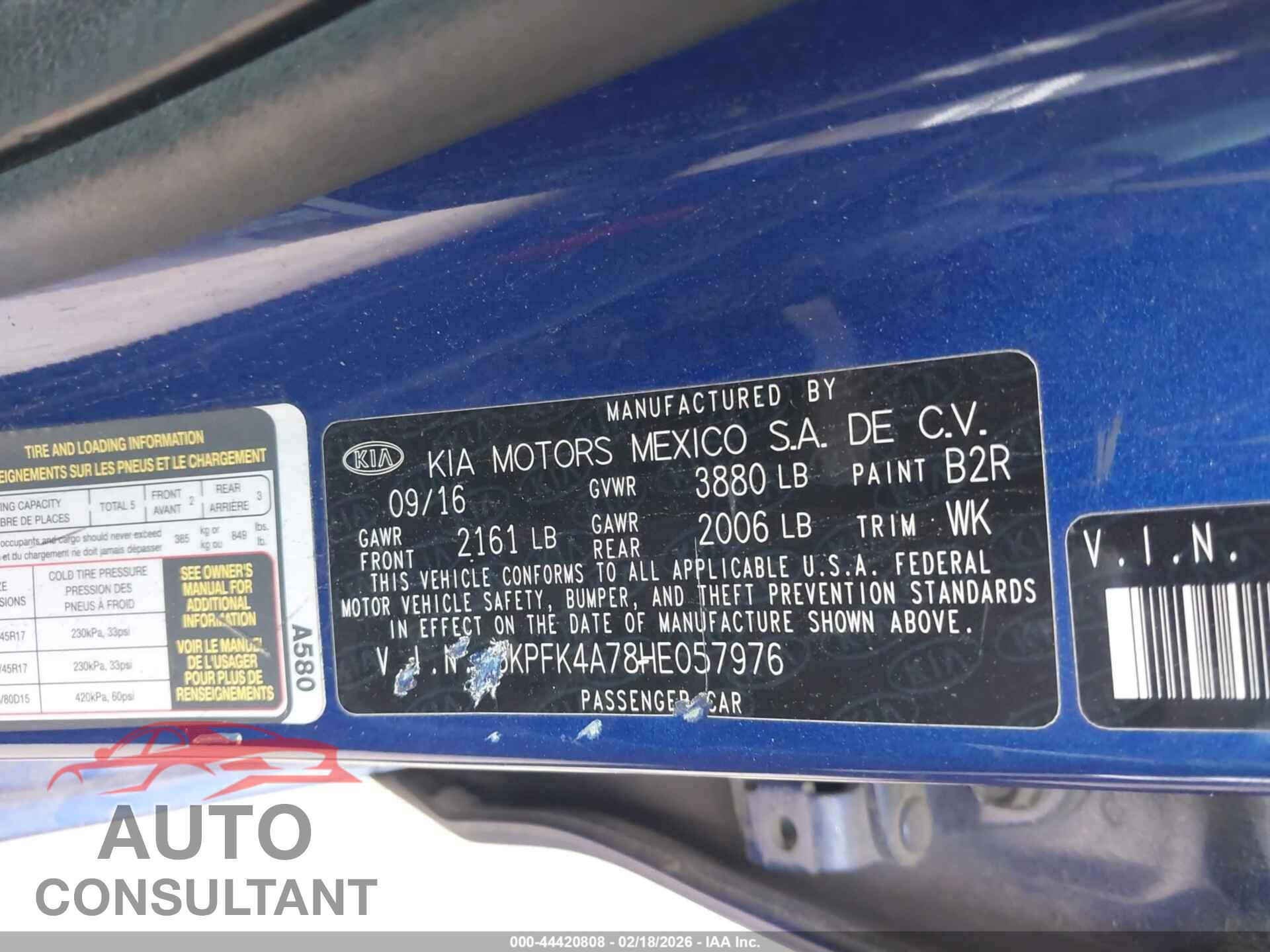 KIA FORTE 2017 - 3KPFK4A78HE057976