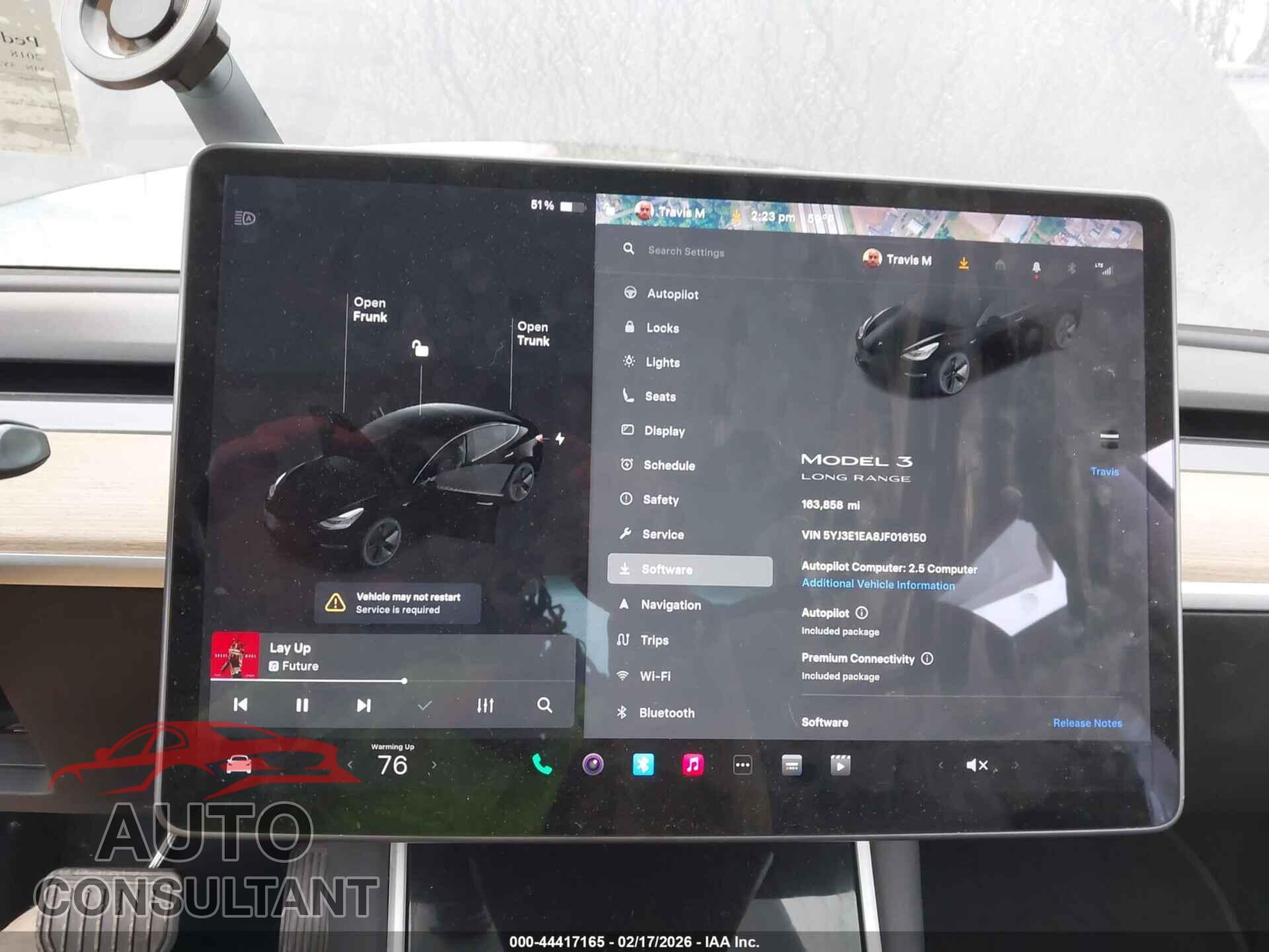 TESLA MODEL 3 2018 - 5YJ3E1EA8JF016150