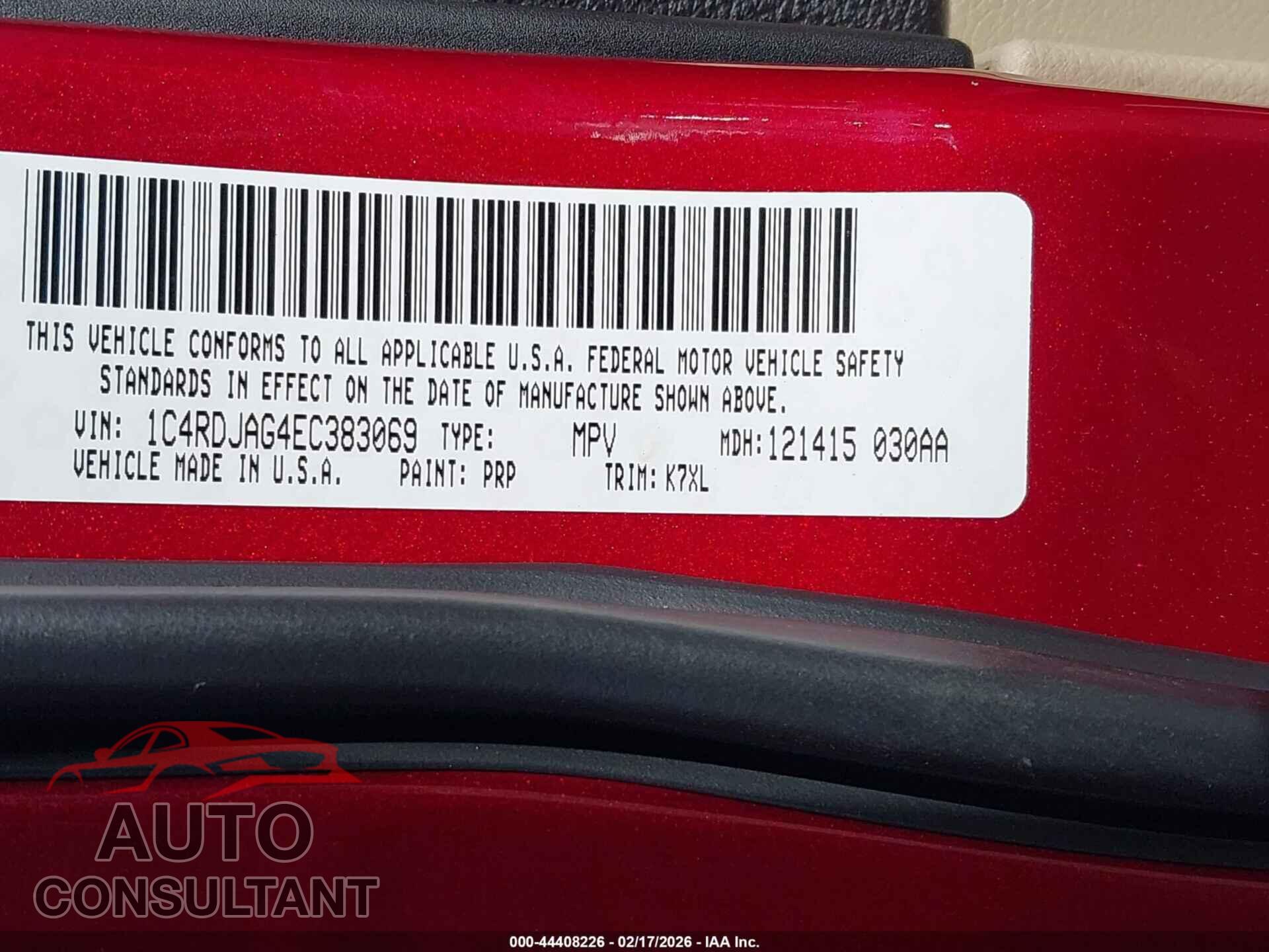 DODGE DURANGO 2014 - 1C4RDJAG4EC383069